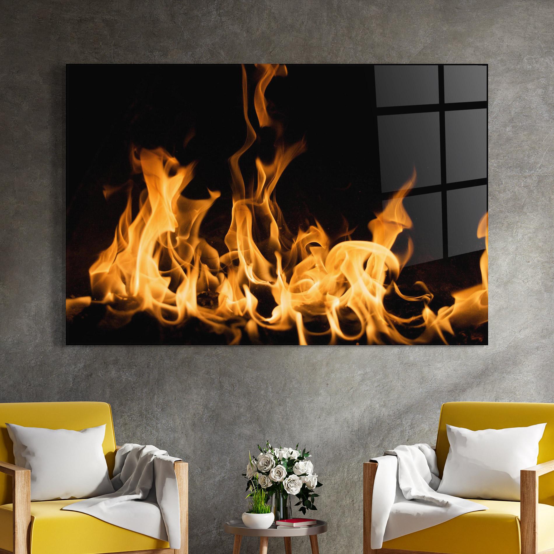 Glasbild Bright Flame mockup 4