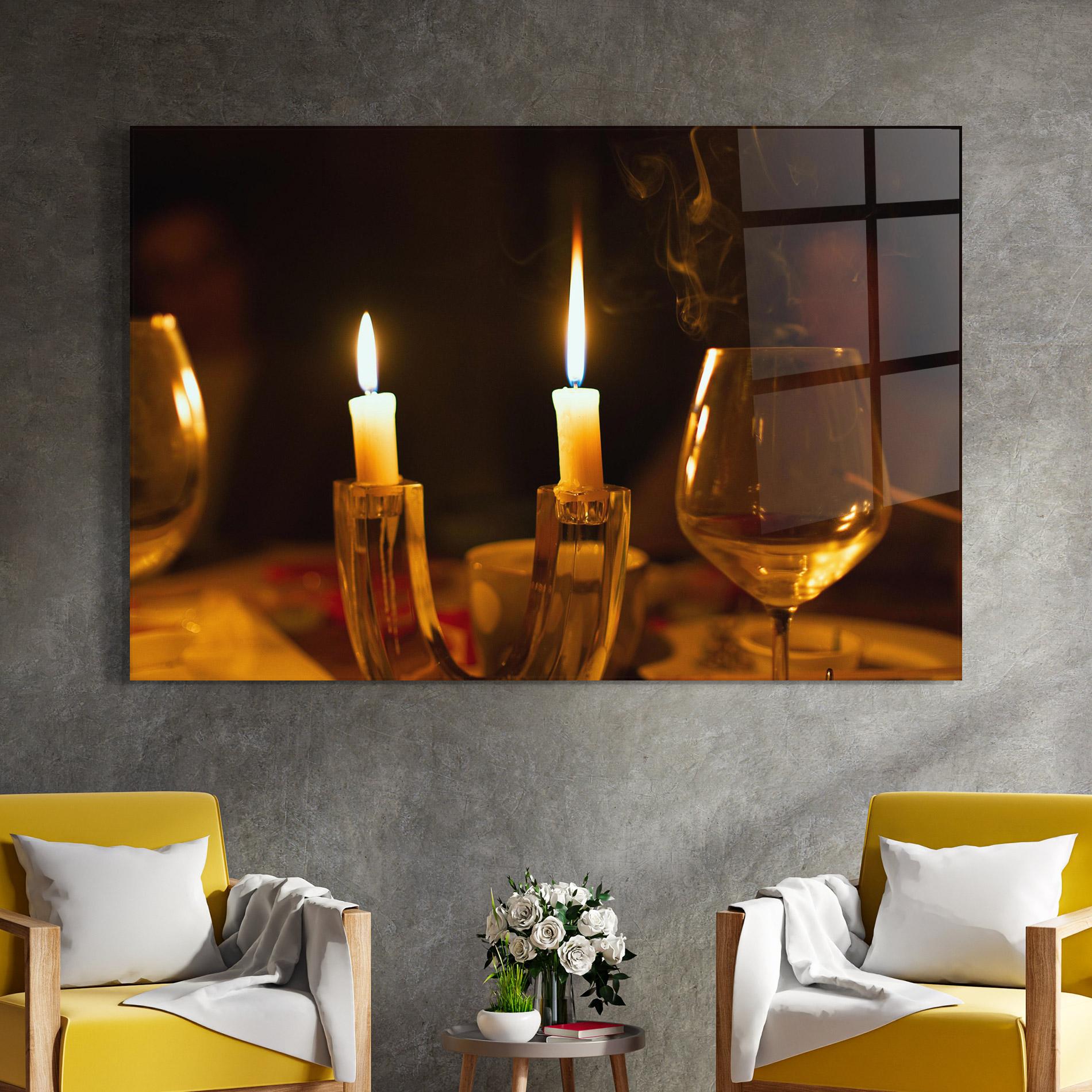 Glasbild Candle Light mockup 4