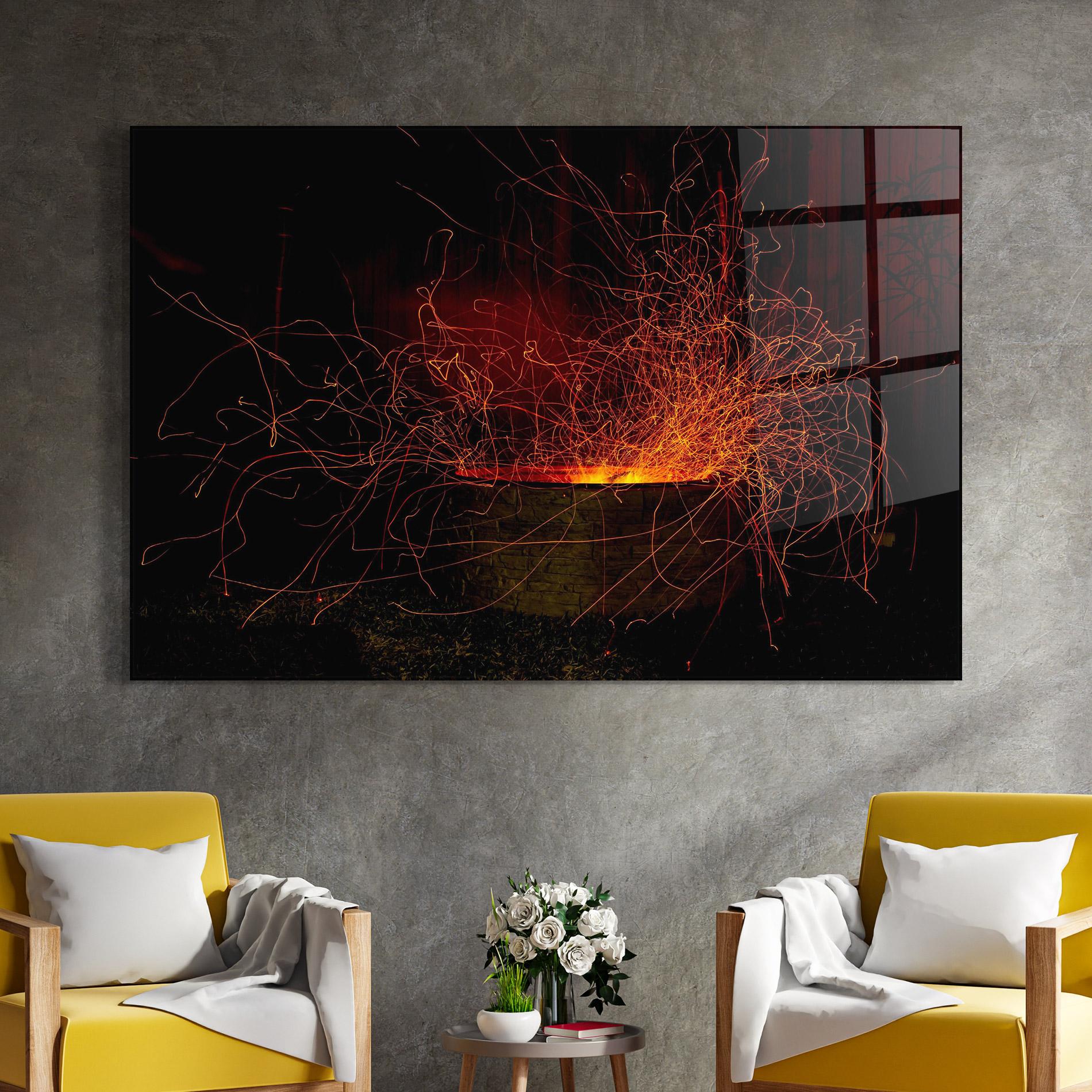 Glasbild Fire Drawing Effect mockup 4