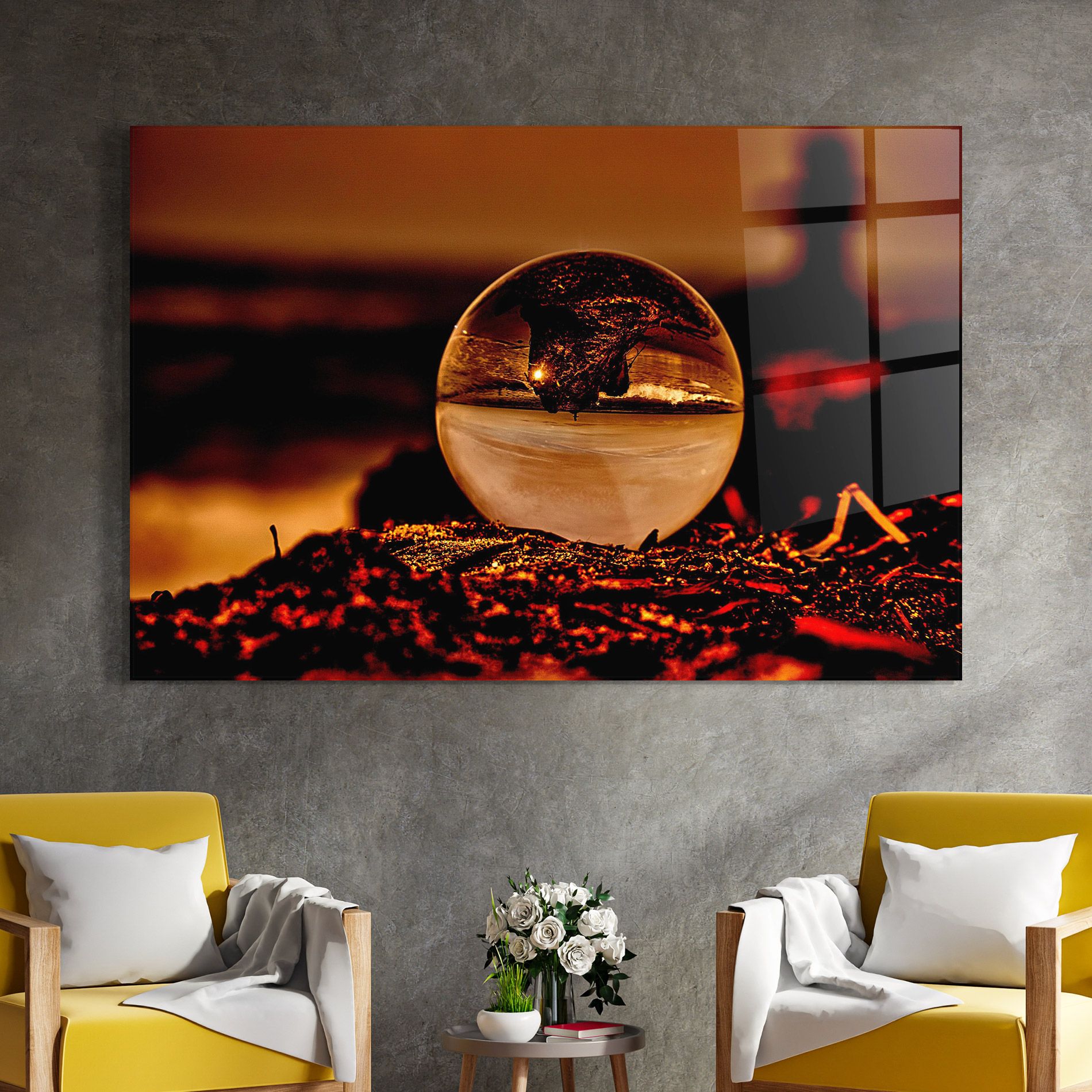 Fire Glass Ball mockup 4