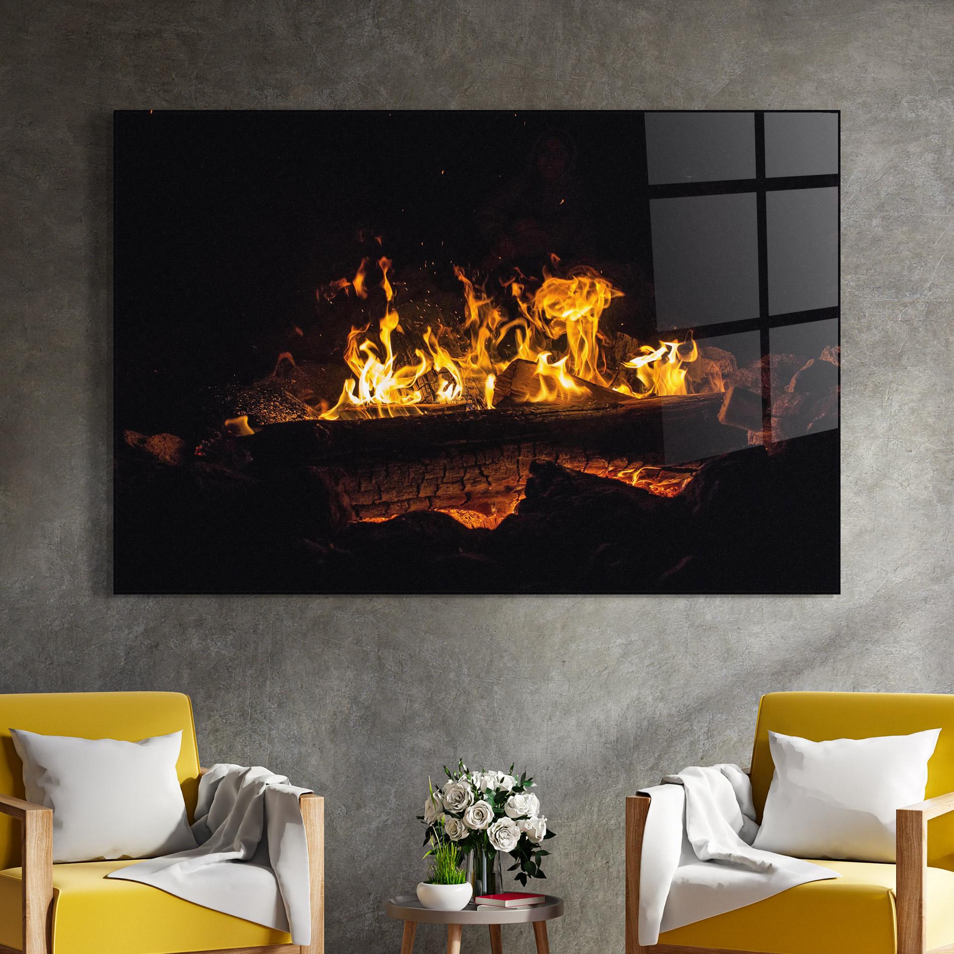 Glasbild Fire Wood mockup 4