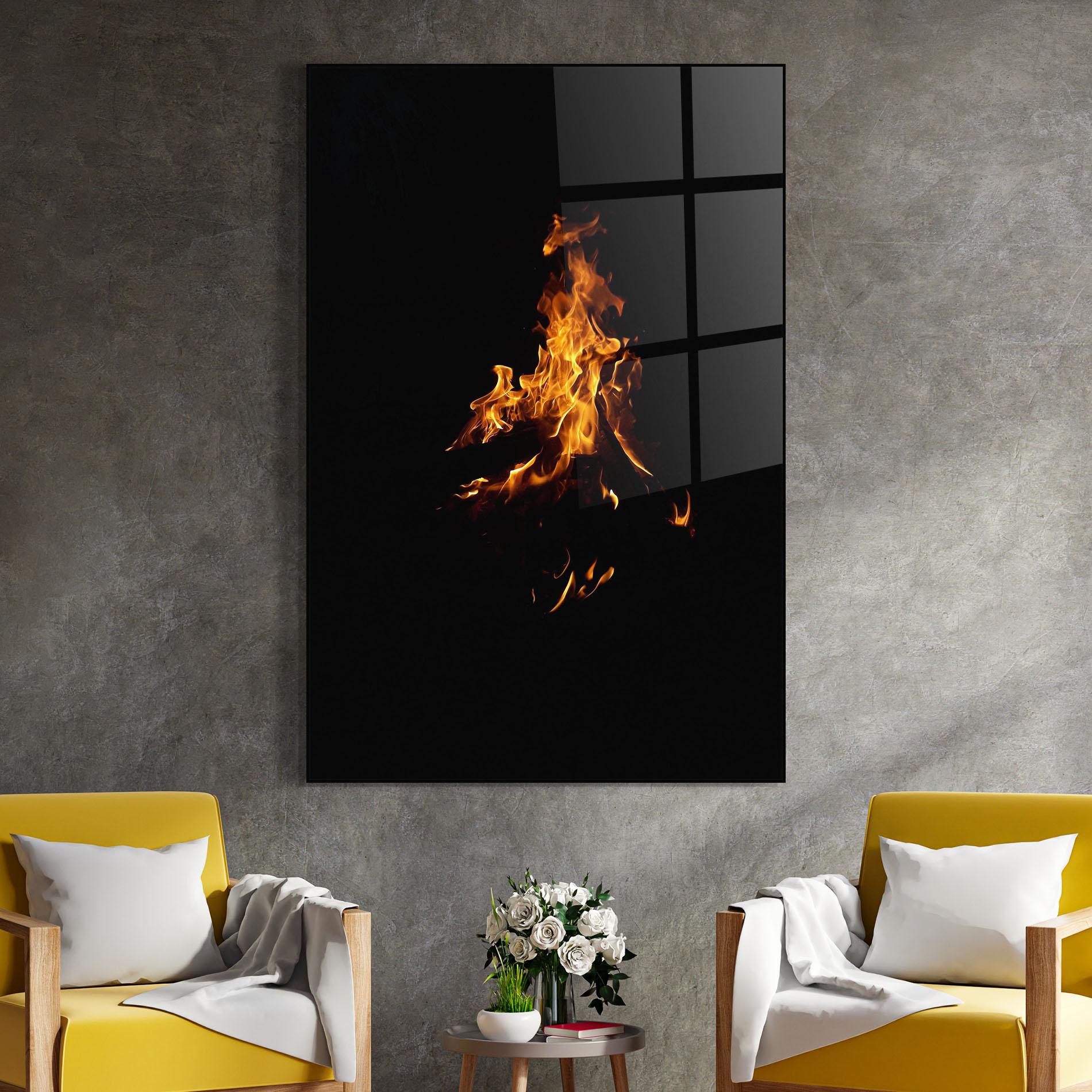 Glasbild Shadow Fire mockup 4