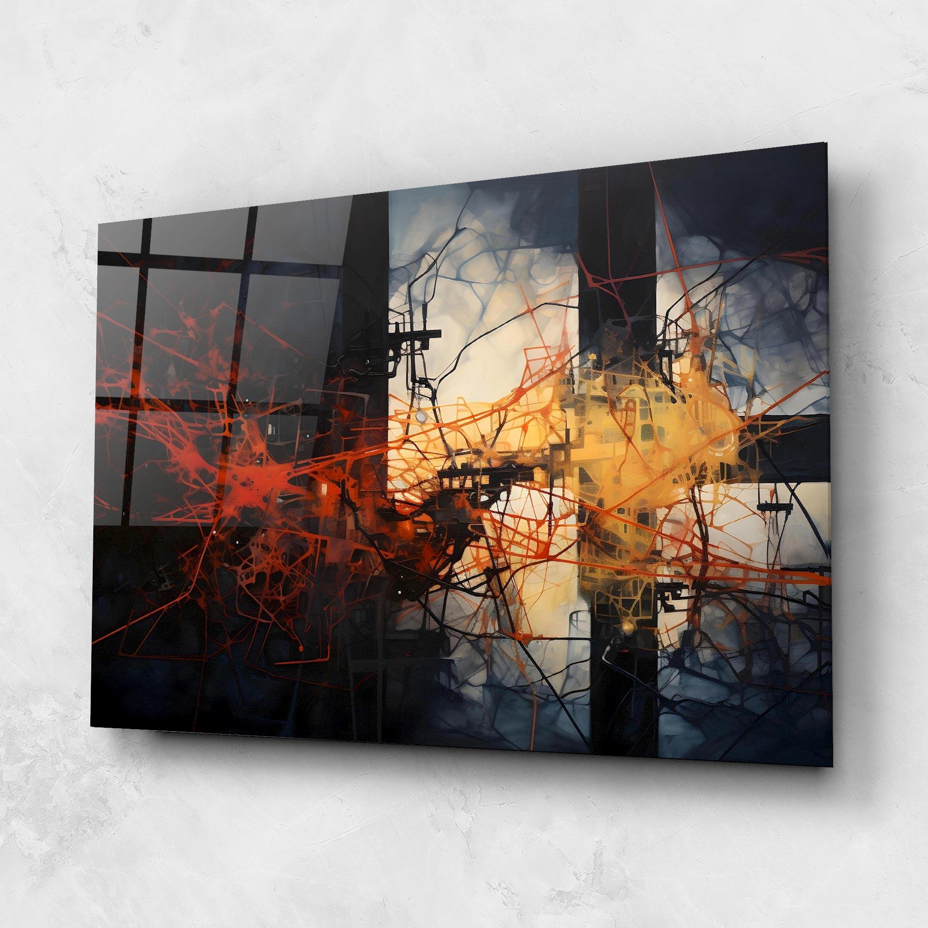 Glasbild Abstract Fire Style mockup 1