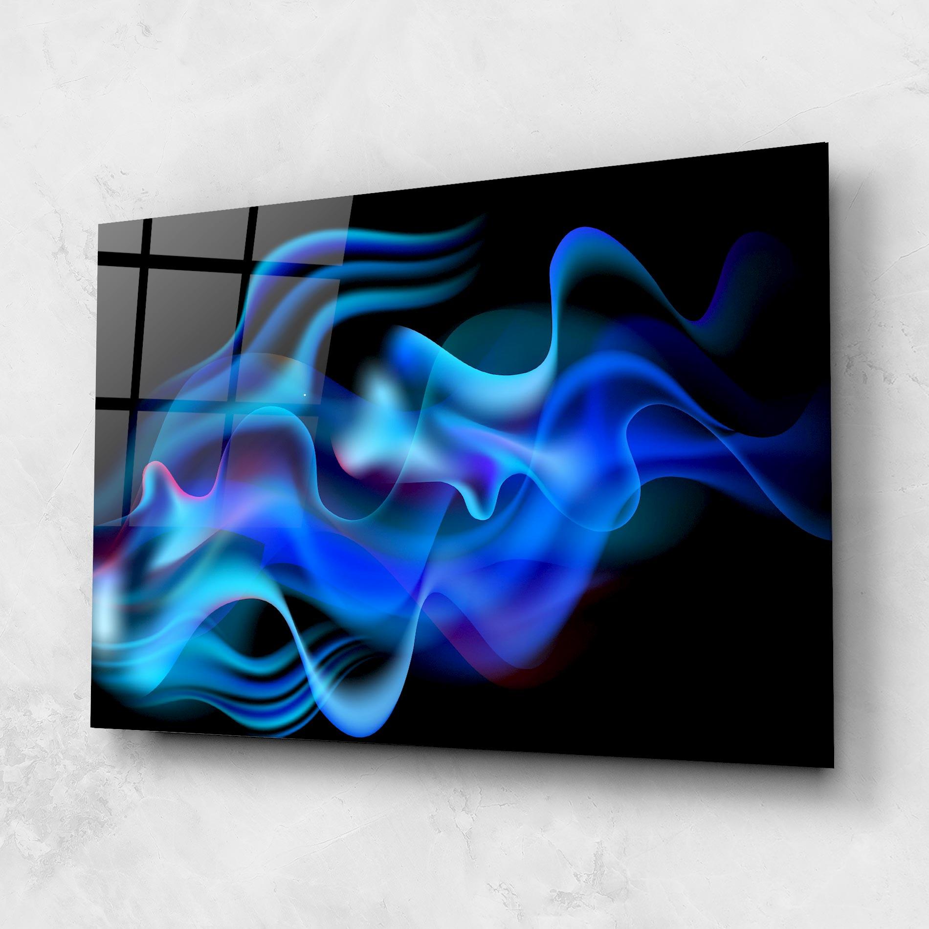 Glasbild Blue Fire mockup 1
