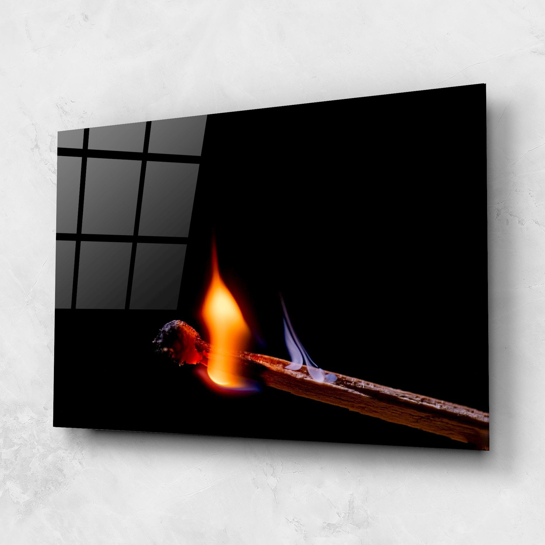 Glasbild Burning Matchsticks mockup 1