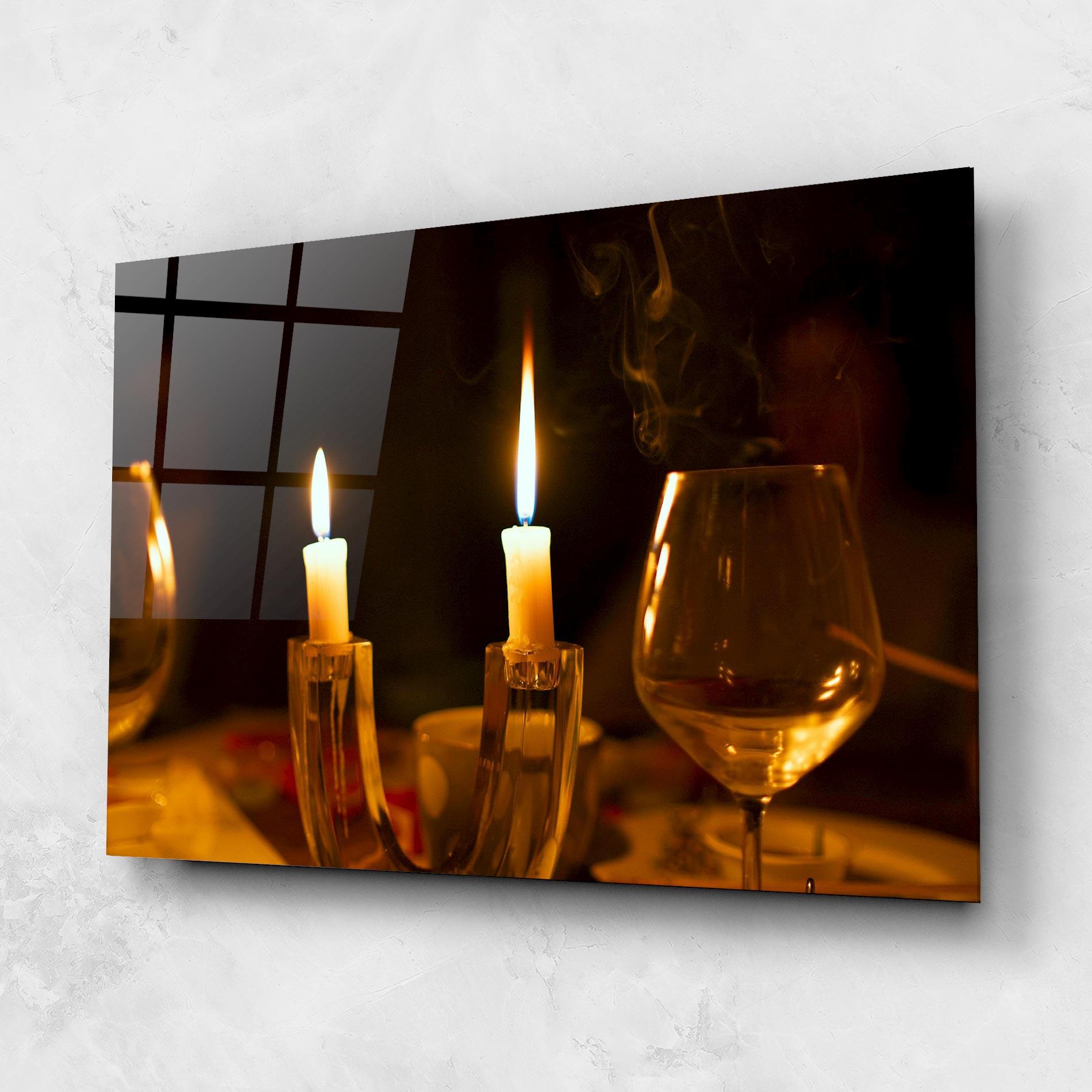 Glasbild Candle Light mockup 1