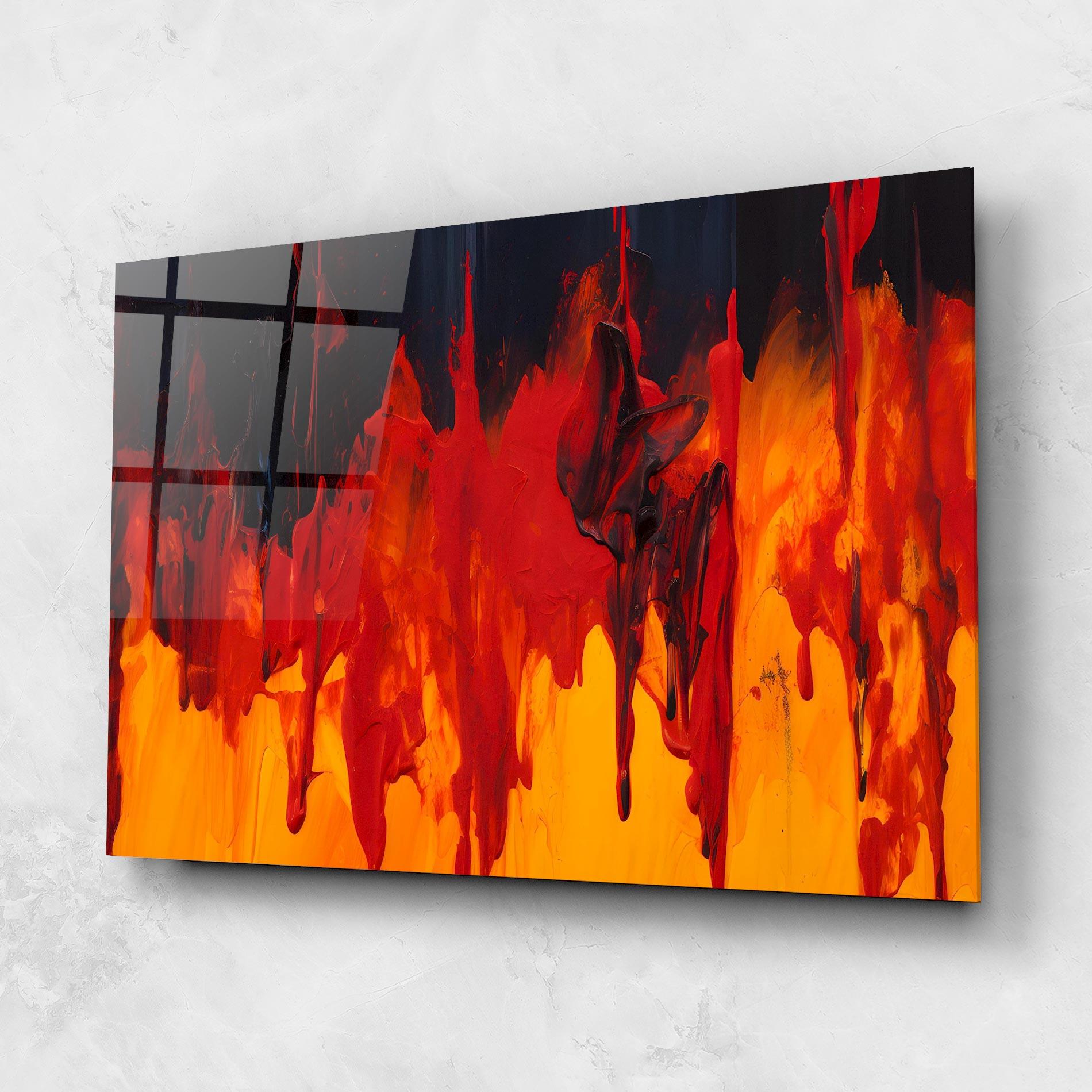 Glasbild Colorful Fire Art mockup 1