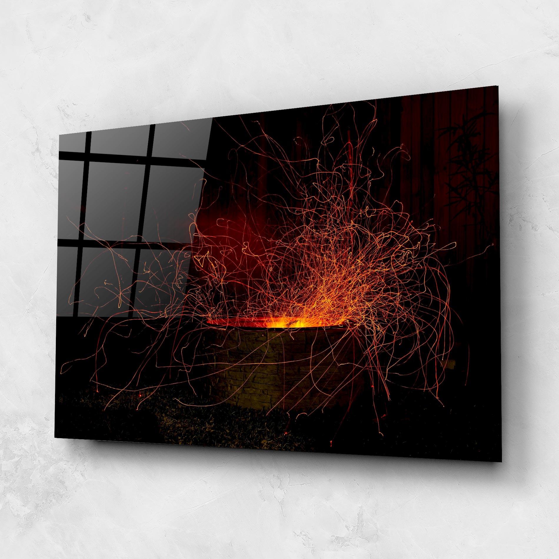 Glasbild Fire Drawing Effect mockup 1