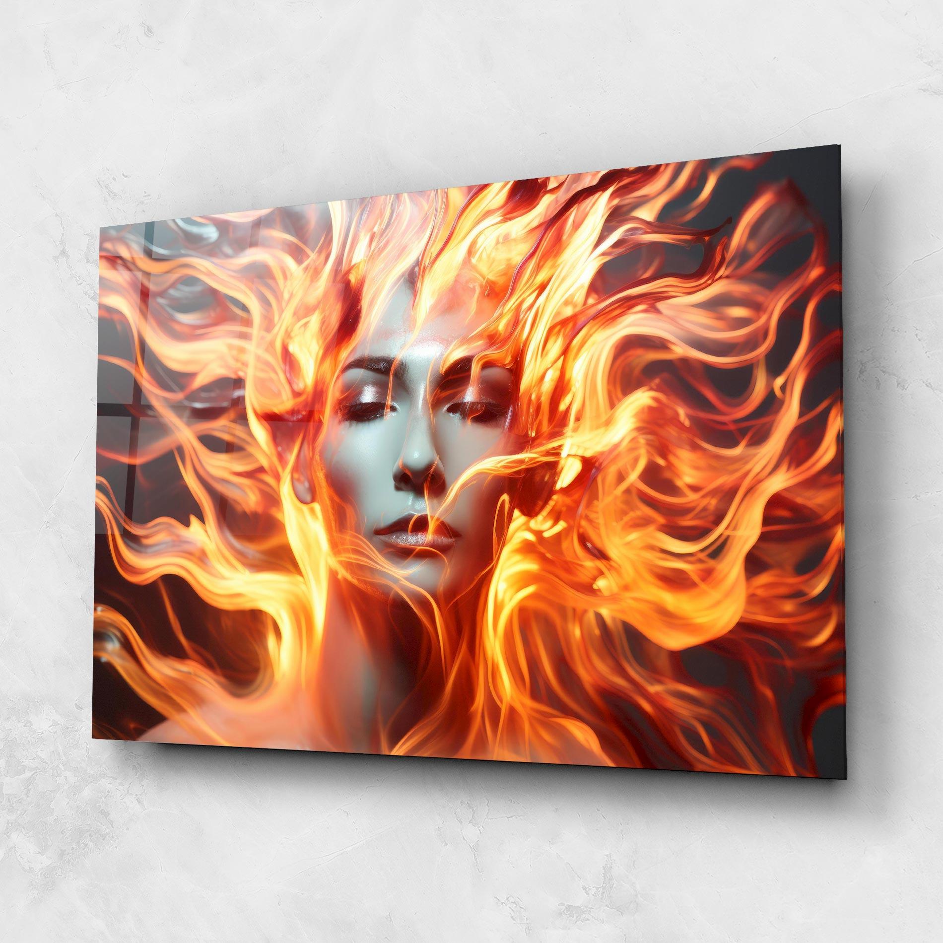 Glasbild Fire Hair mockup 1