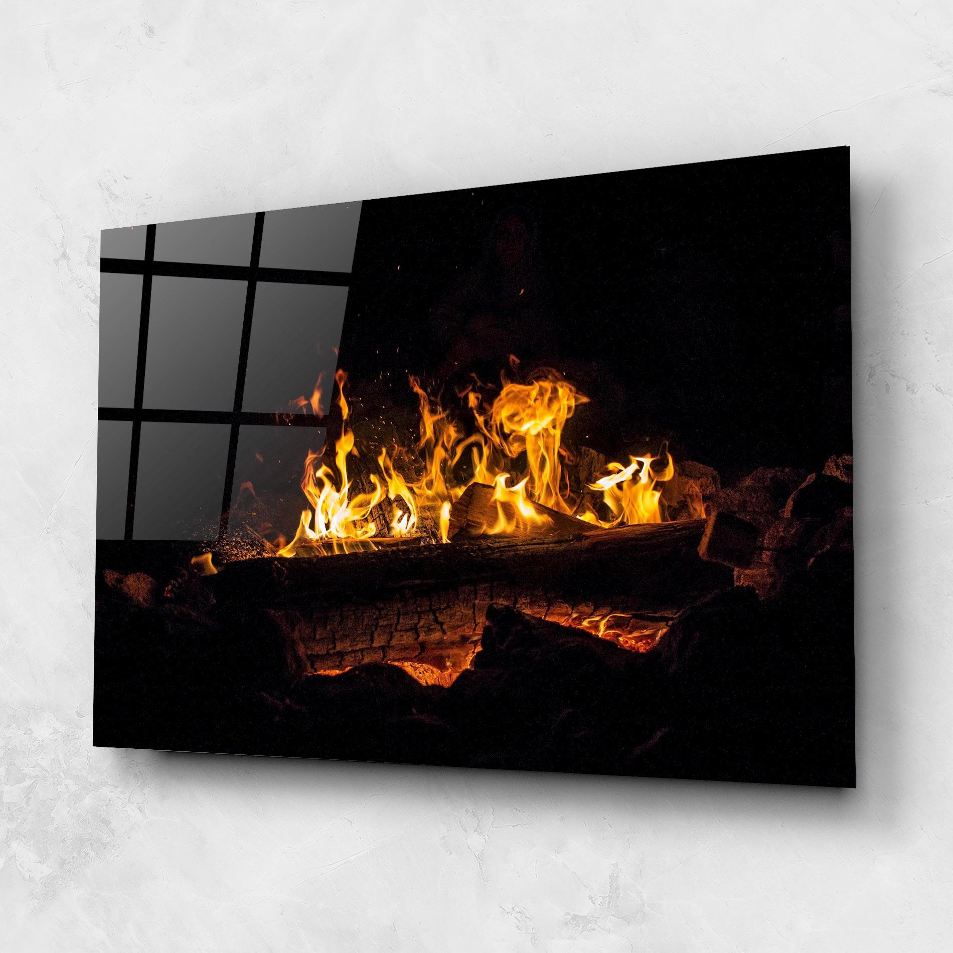 Glasbild Fire Wood mockup 1