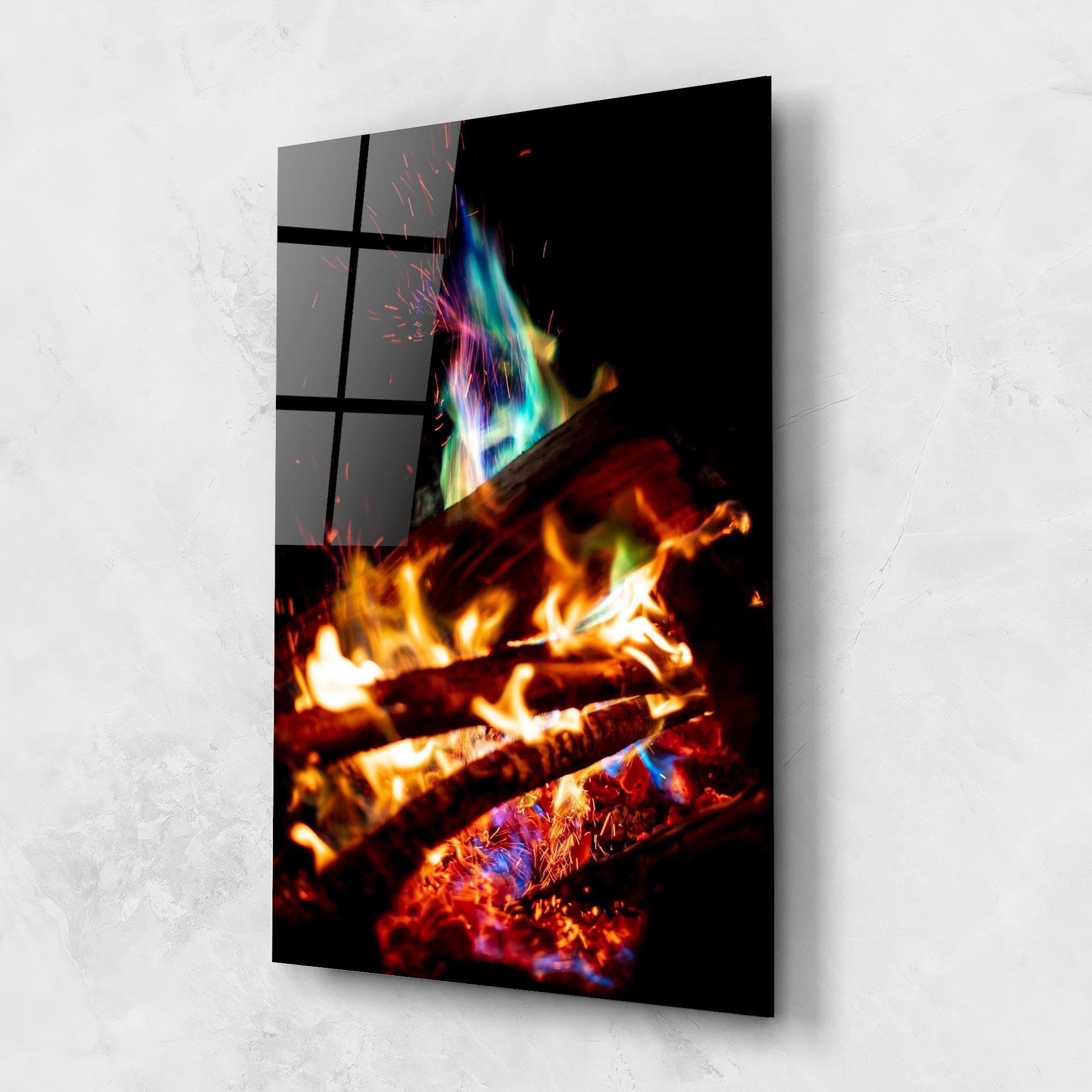 Glasbild Blue Green Fire mockup 1