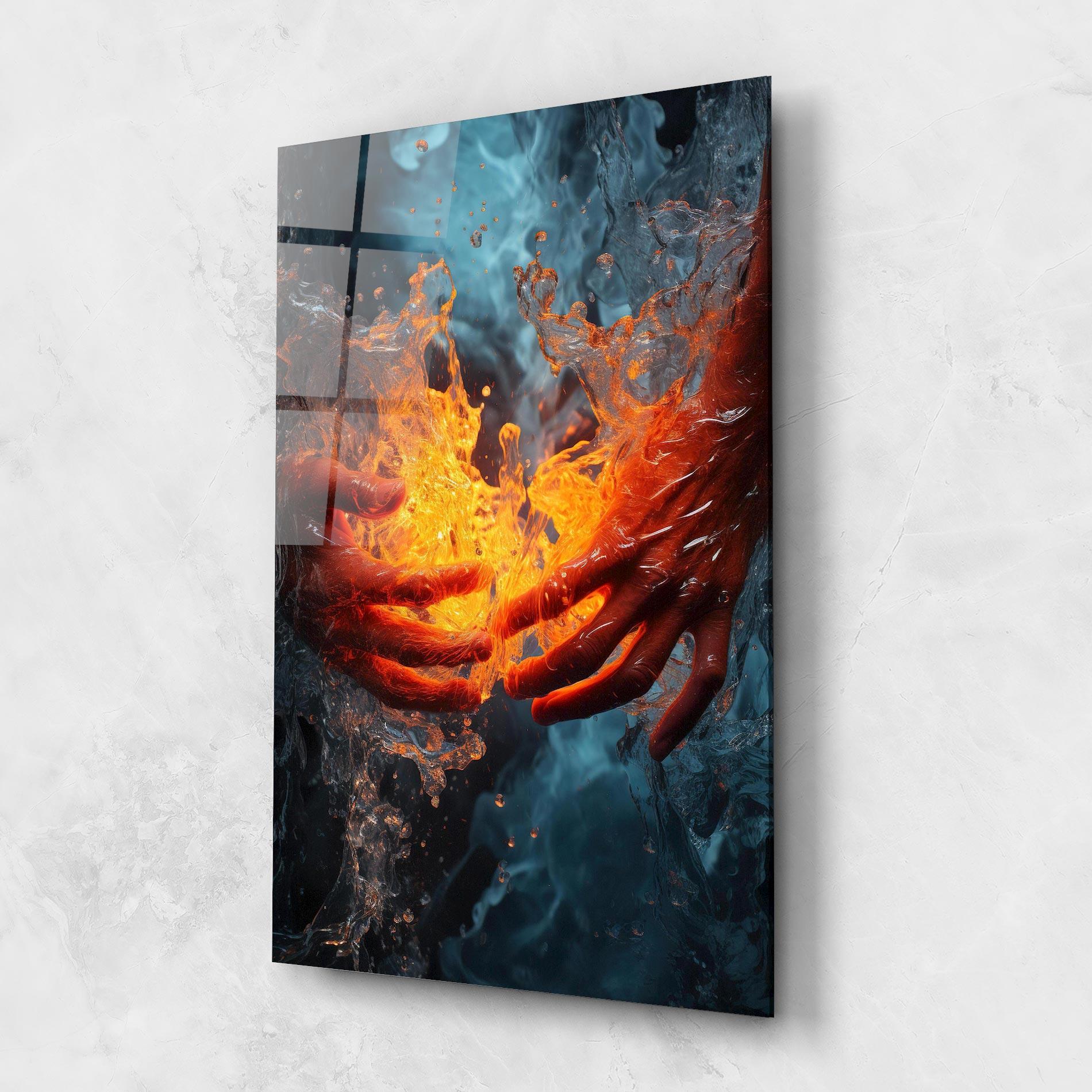 Glasbild Fire Water mockup 1