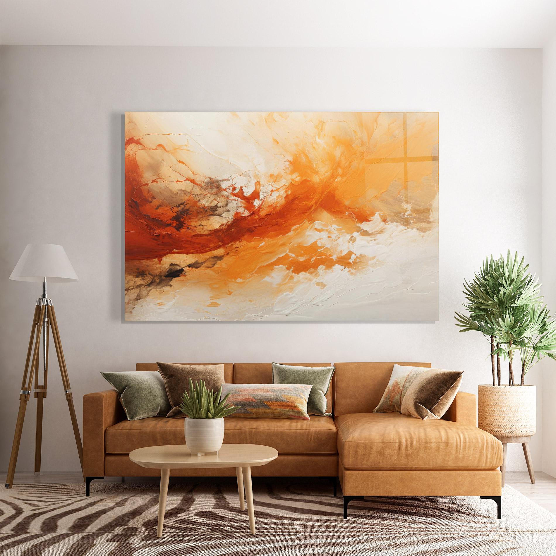 Glasbild Abstract Fire Painting mockup 7
