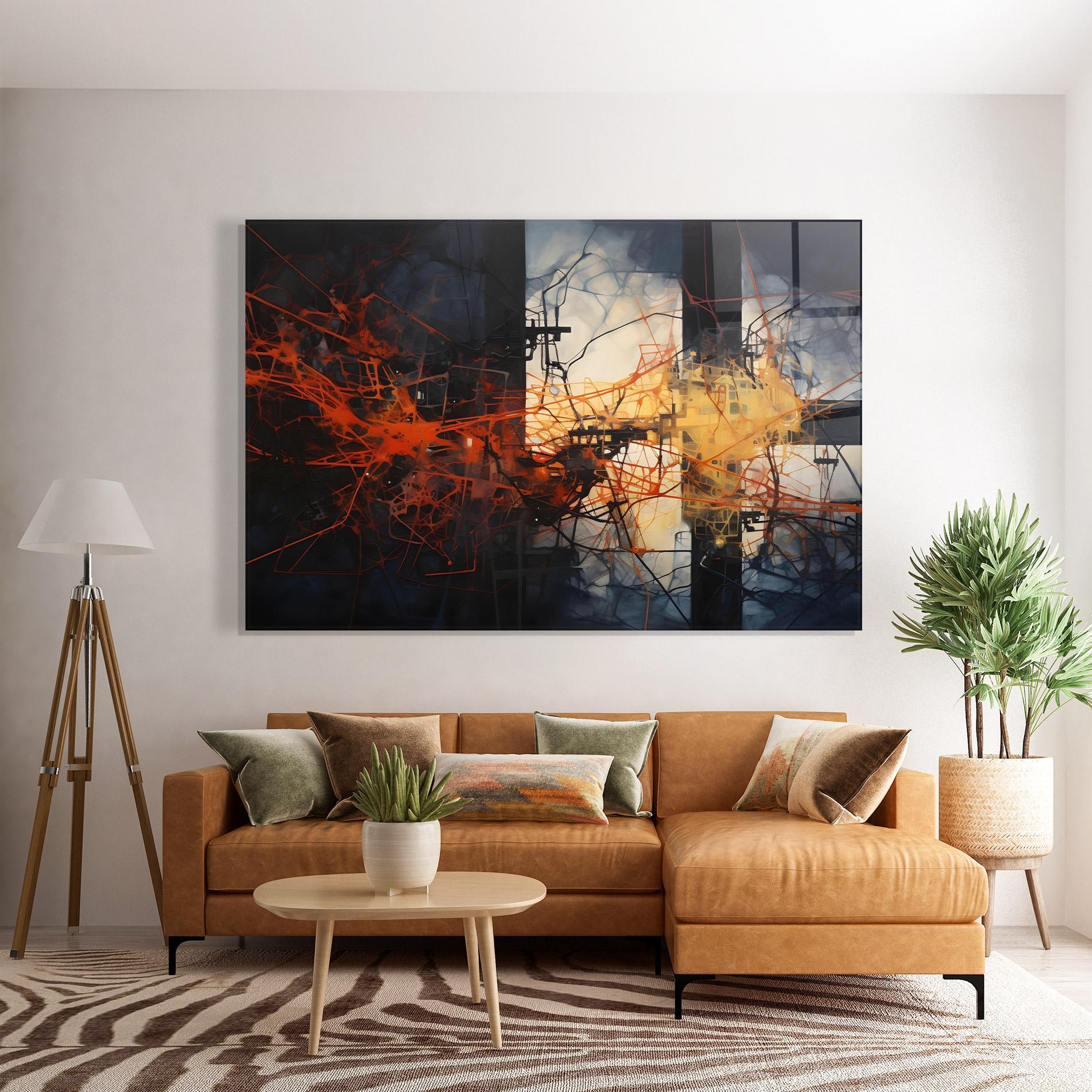 Glasbild Abstract Fire Style mockup 7