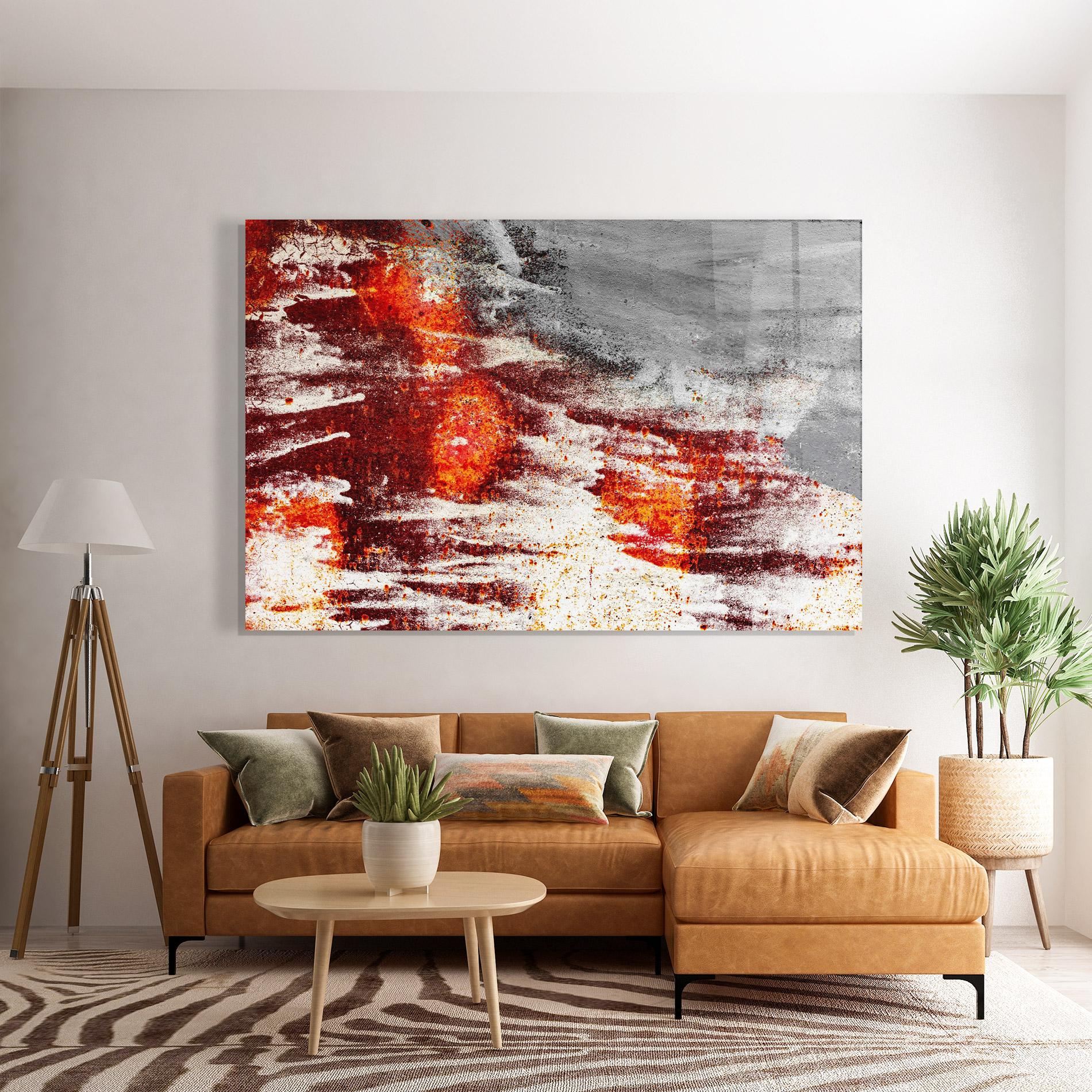 Glasbild Burning Sign mockup 7