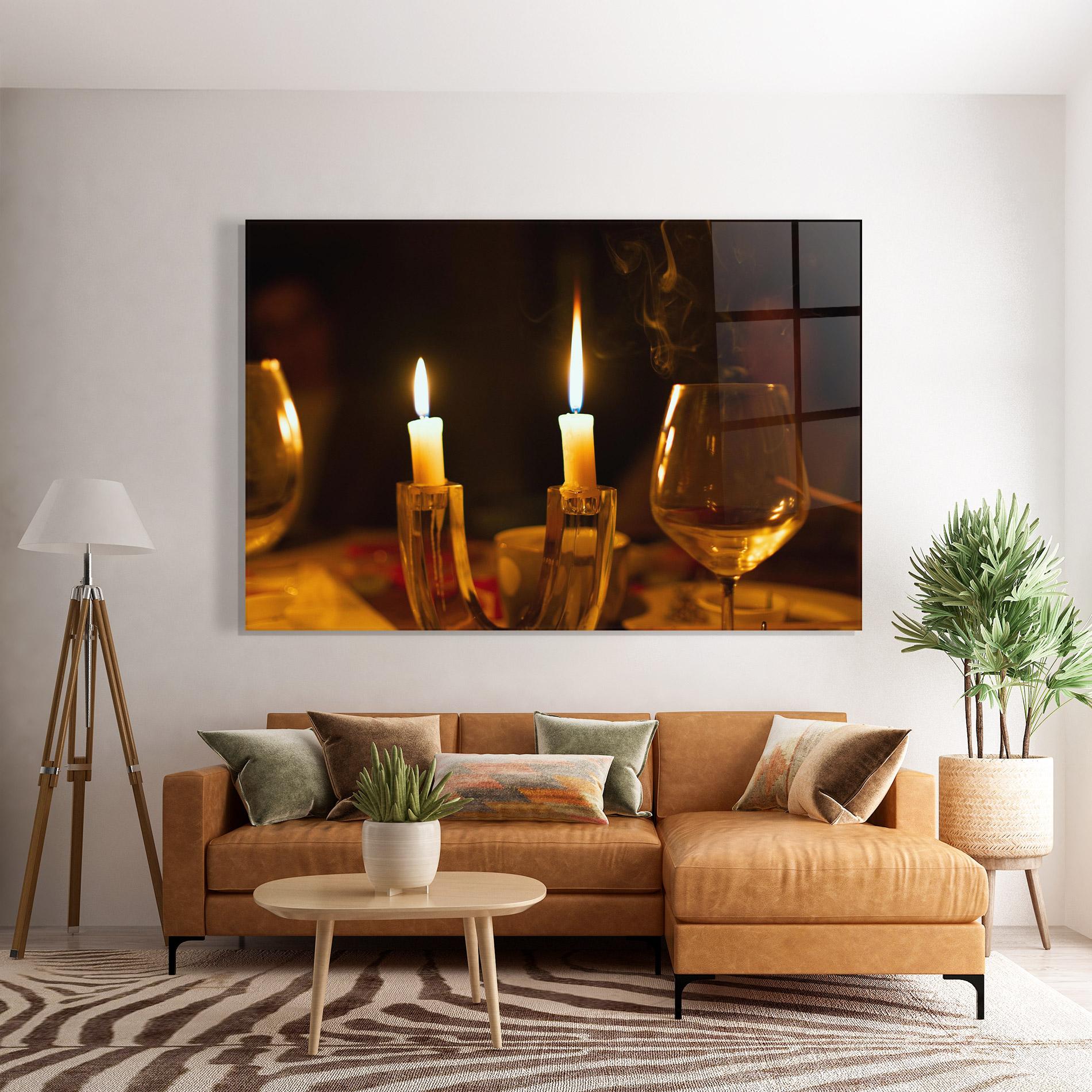 Glasbild Candle Light mockup 7