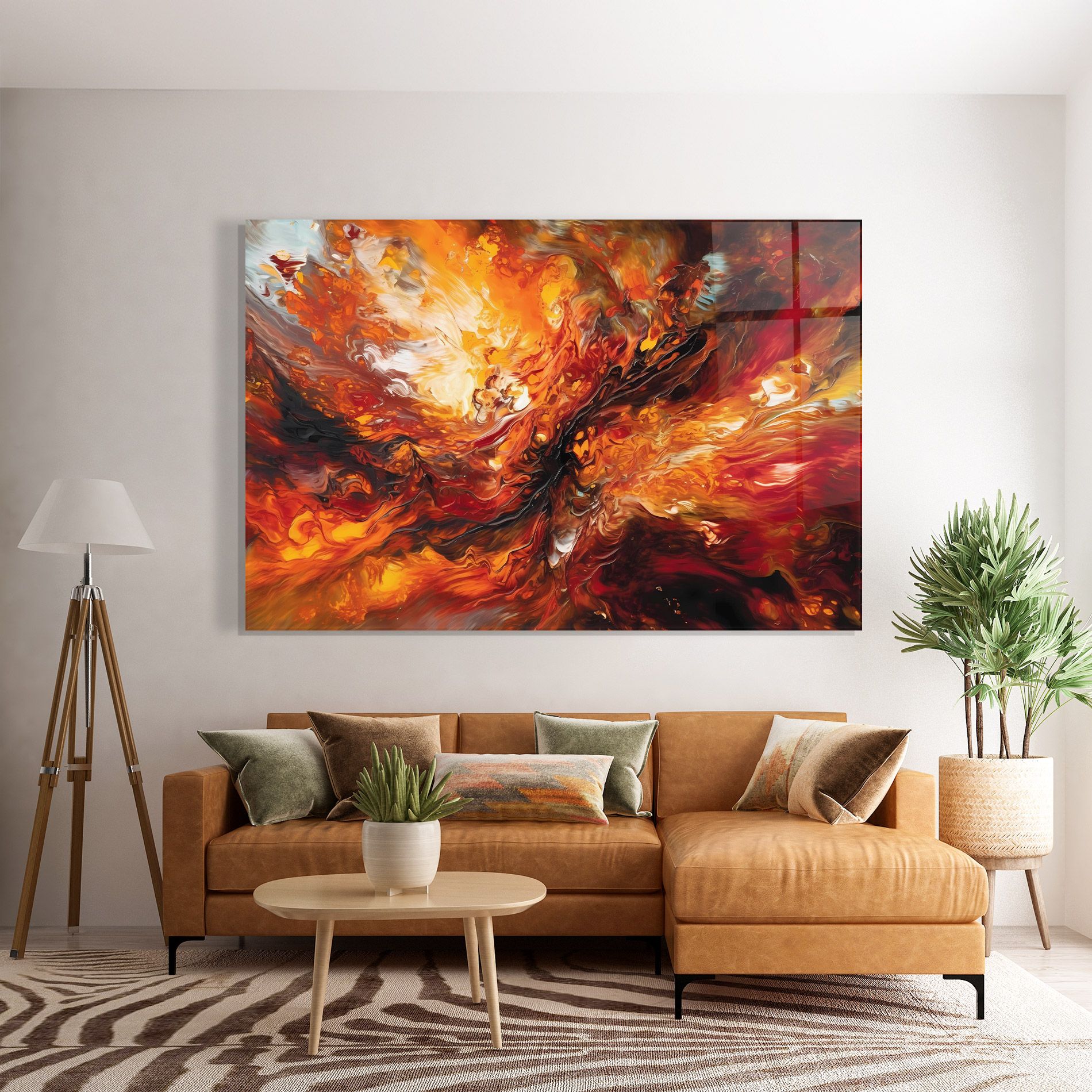 Fiery Red Orange Art mockup 7