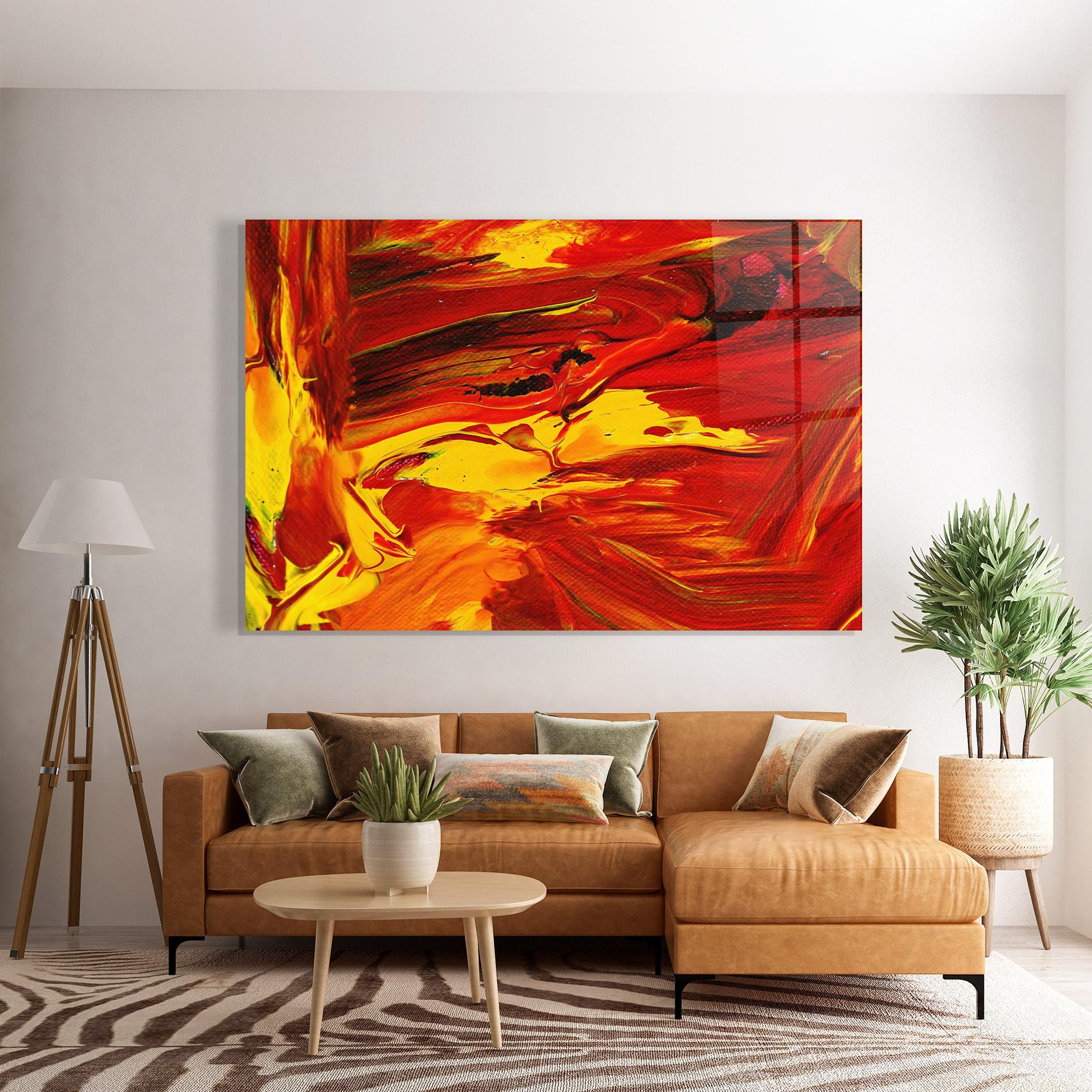 Glasbild Fire Painting mockup 7