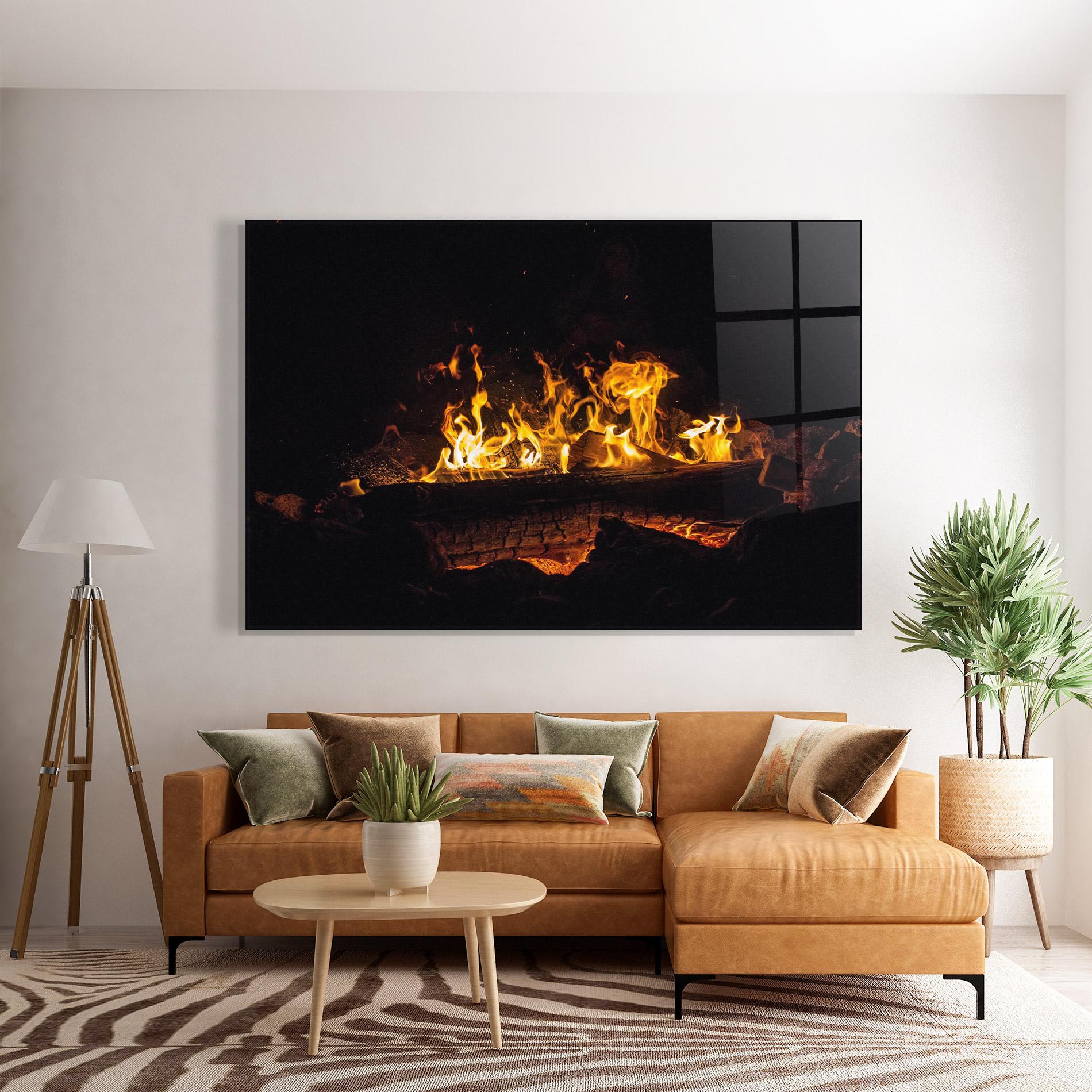 Glasbild Fire Wood mockup 7