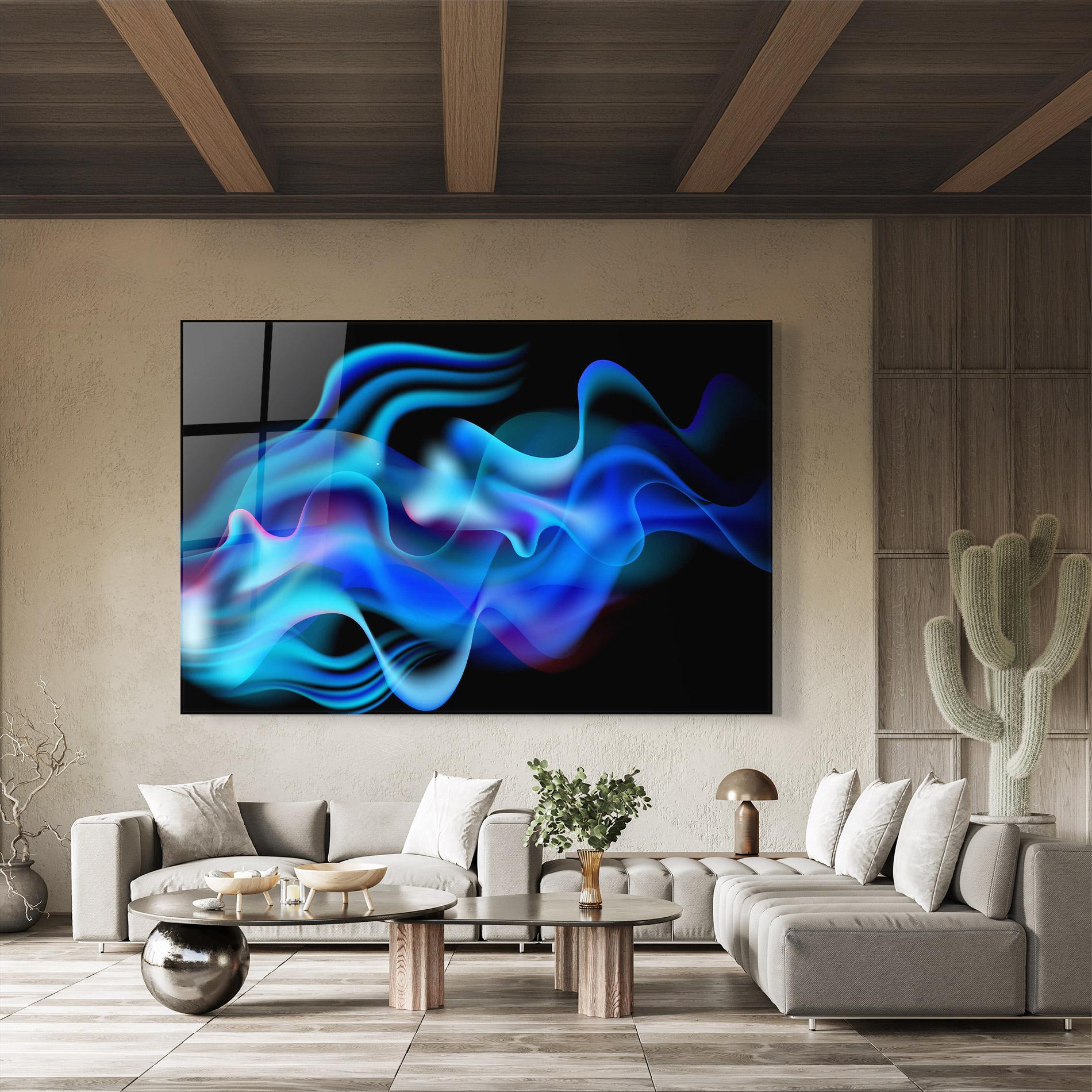 Glasbild Blue Fire mockup 8