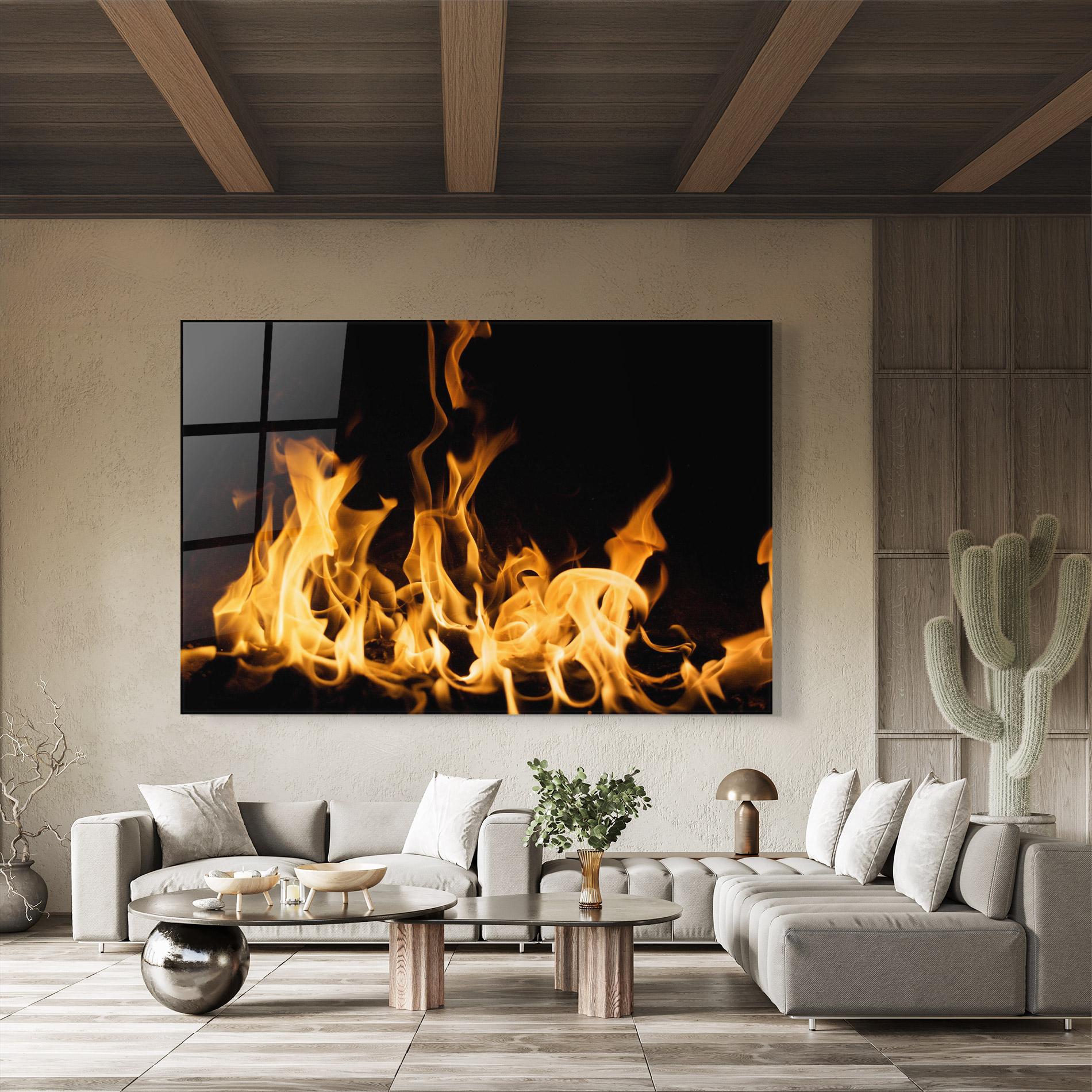 Glasbild Bright Flame mockup 8