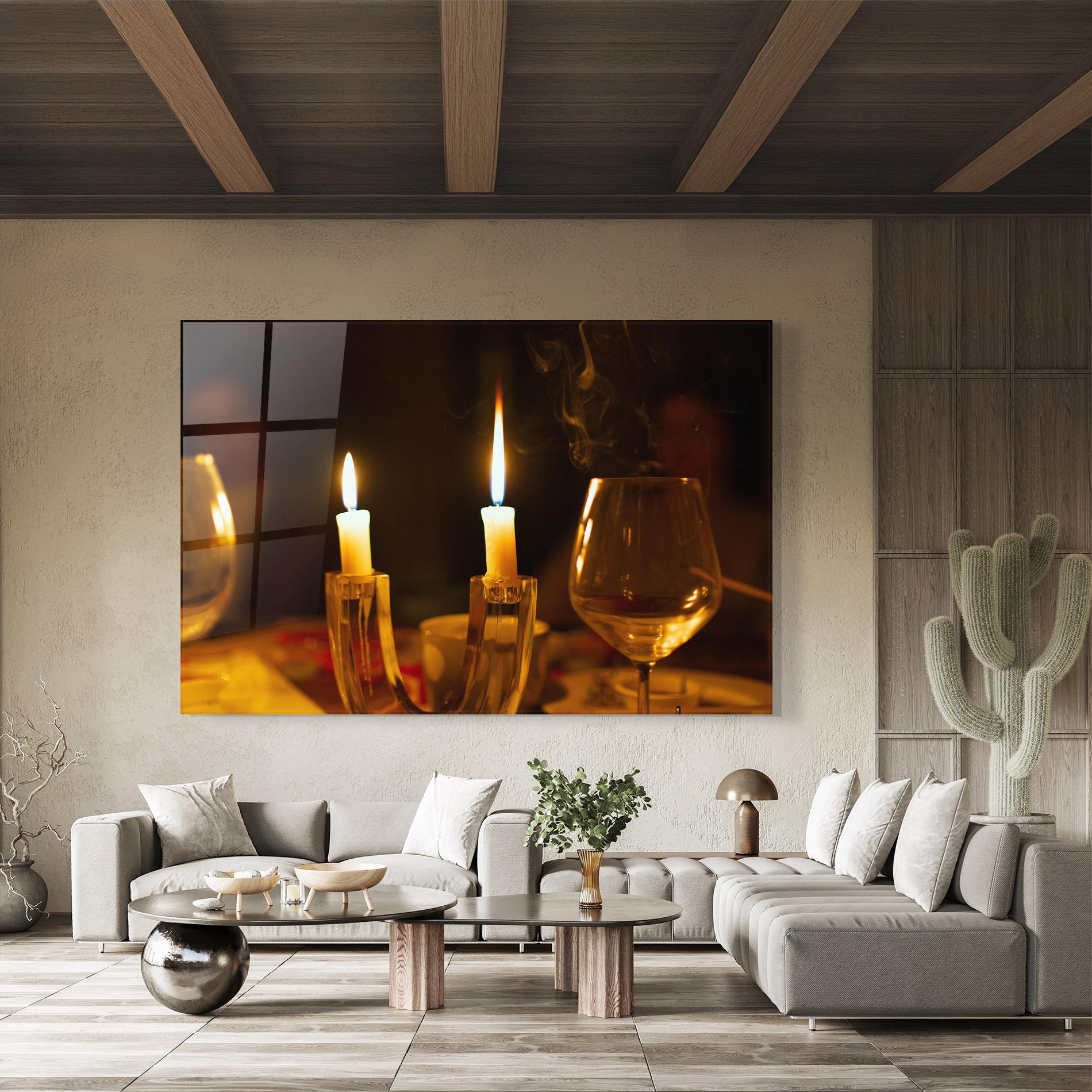 Glasbild Candle Light mockup 8
