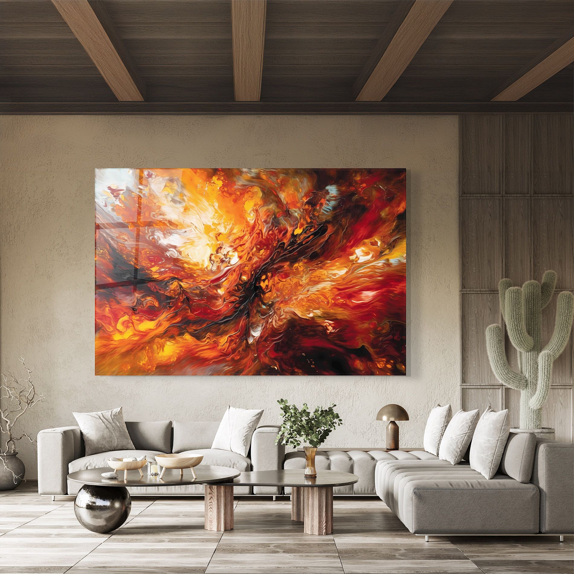 Fiery Red Orange Art mockup 8