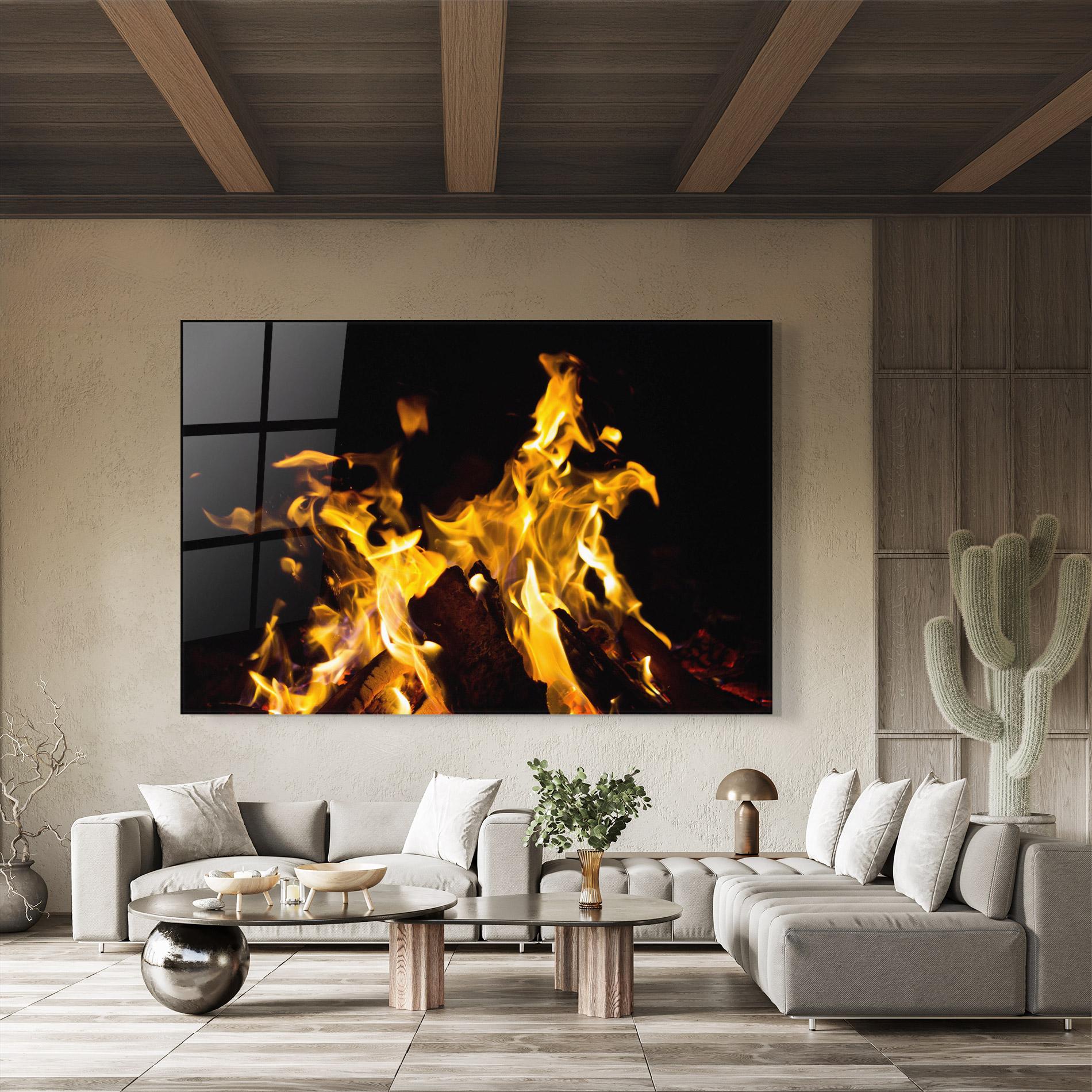 Glasbild Fire Dance mockup 8