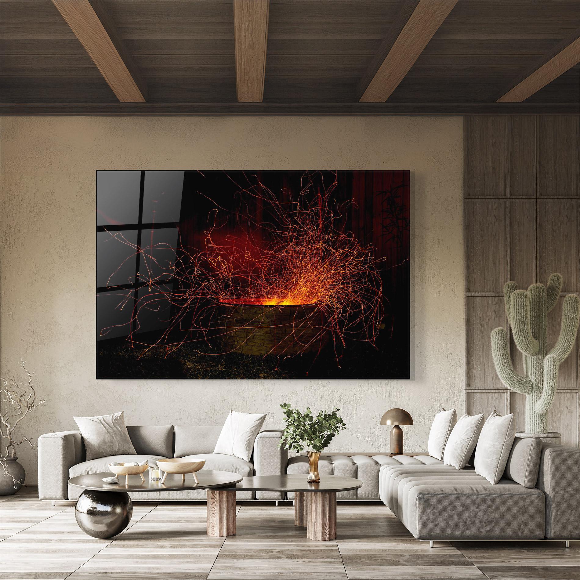 Glasbild Fire Drawing Effect mockup 8