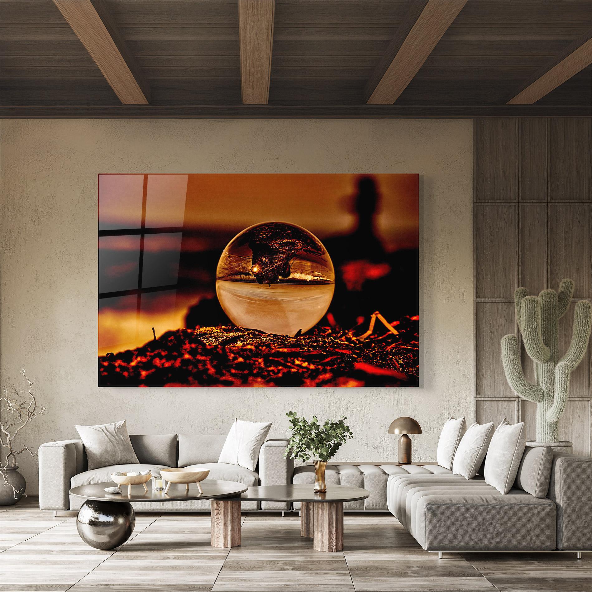 Glasbild Fire Glass Ball mockup 8