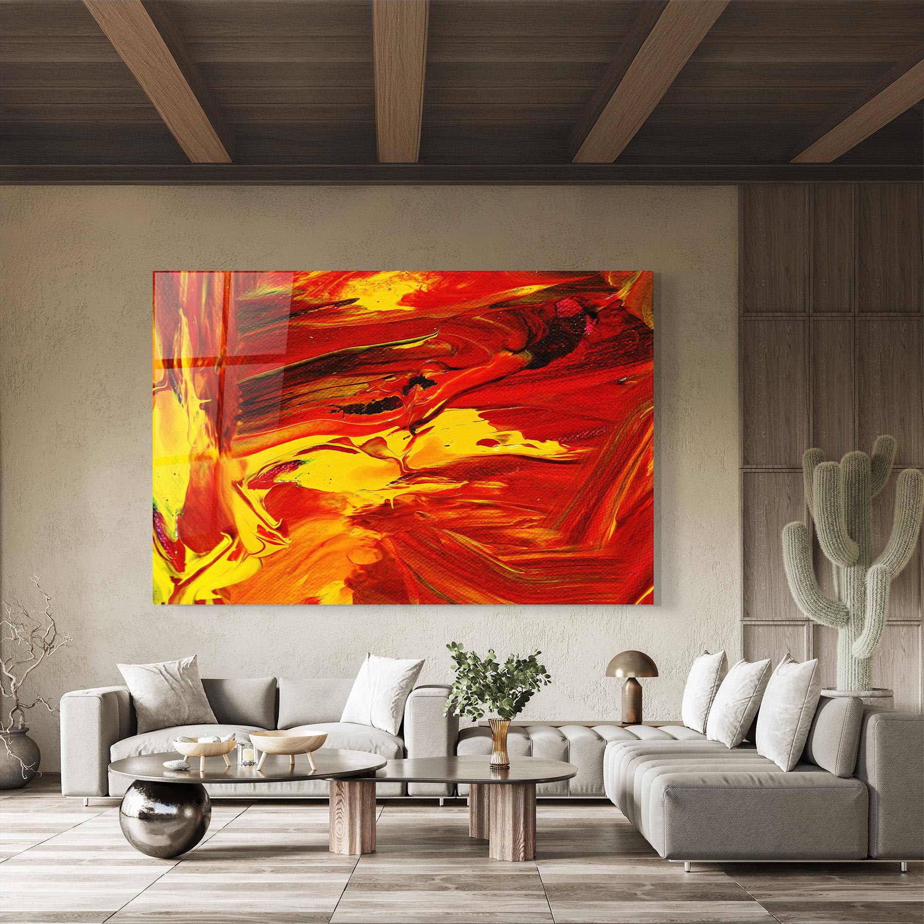 Glasbild Fire Painting mockup 8