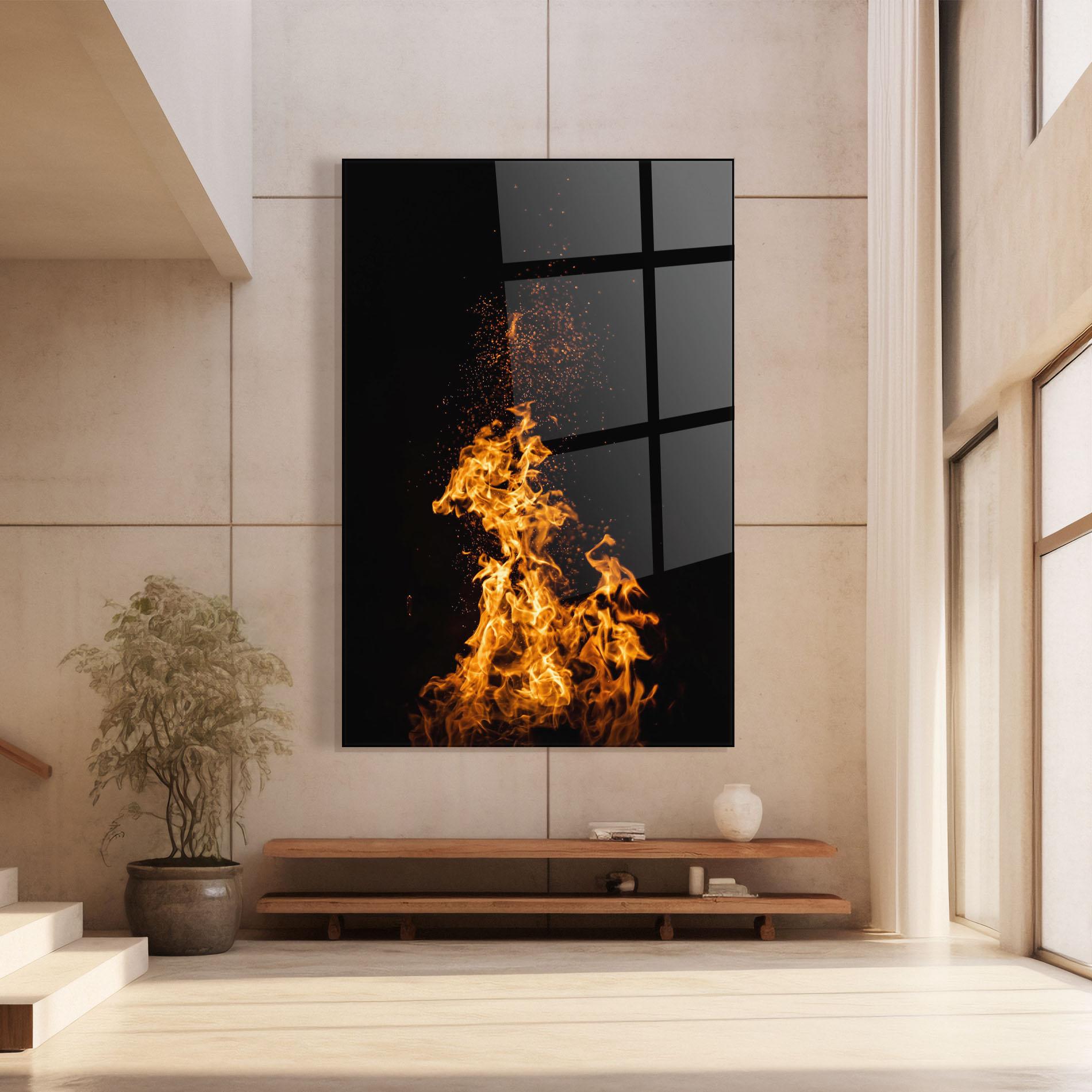 Glasbild Big Fire mockup 8