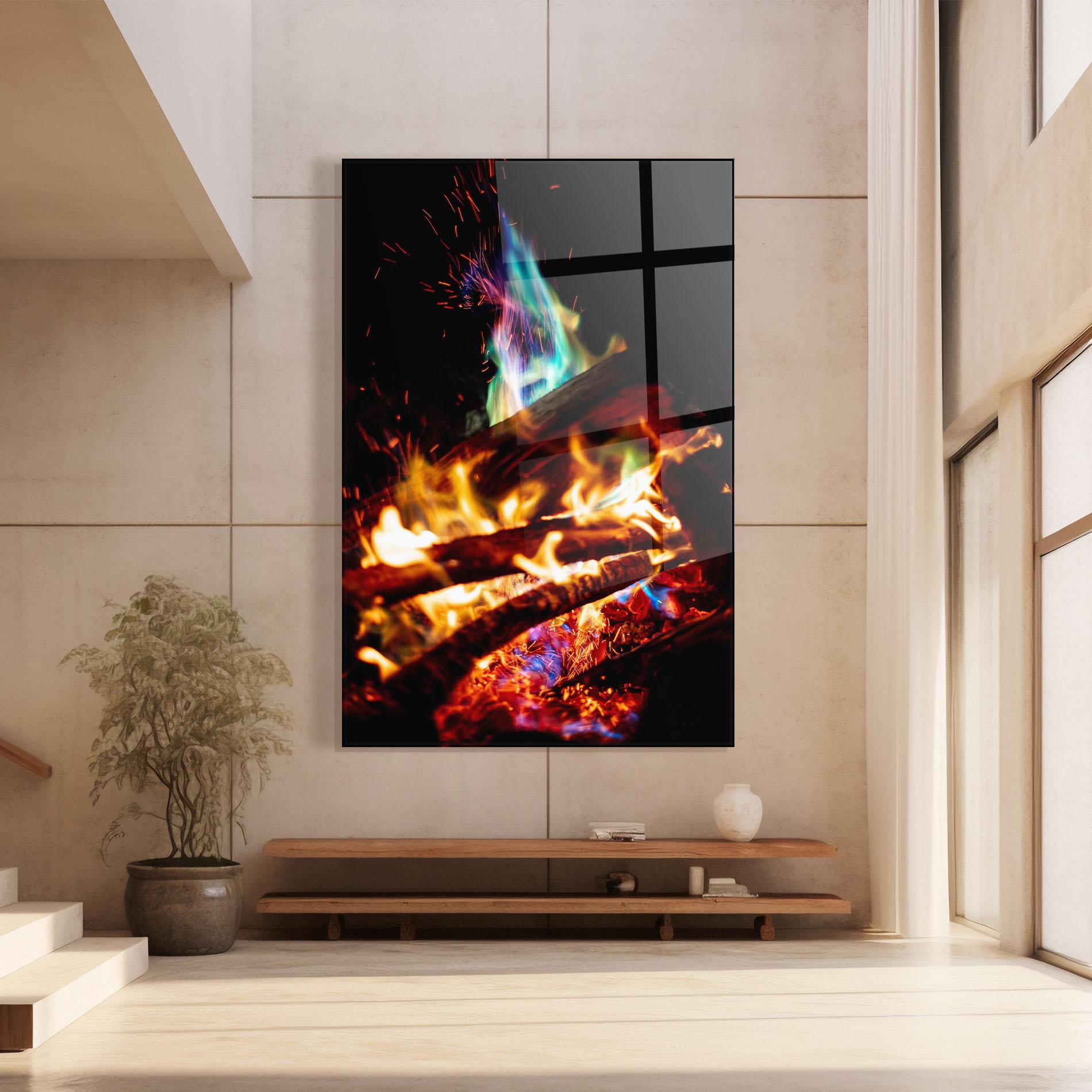 Glasbild Blue Green Fire mockup 8