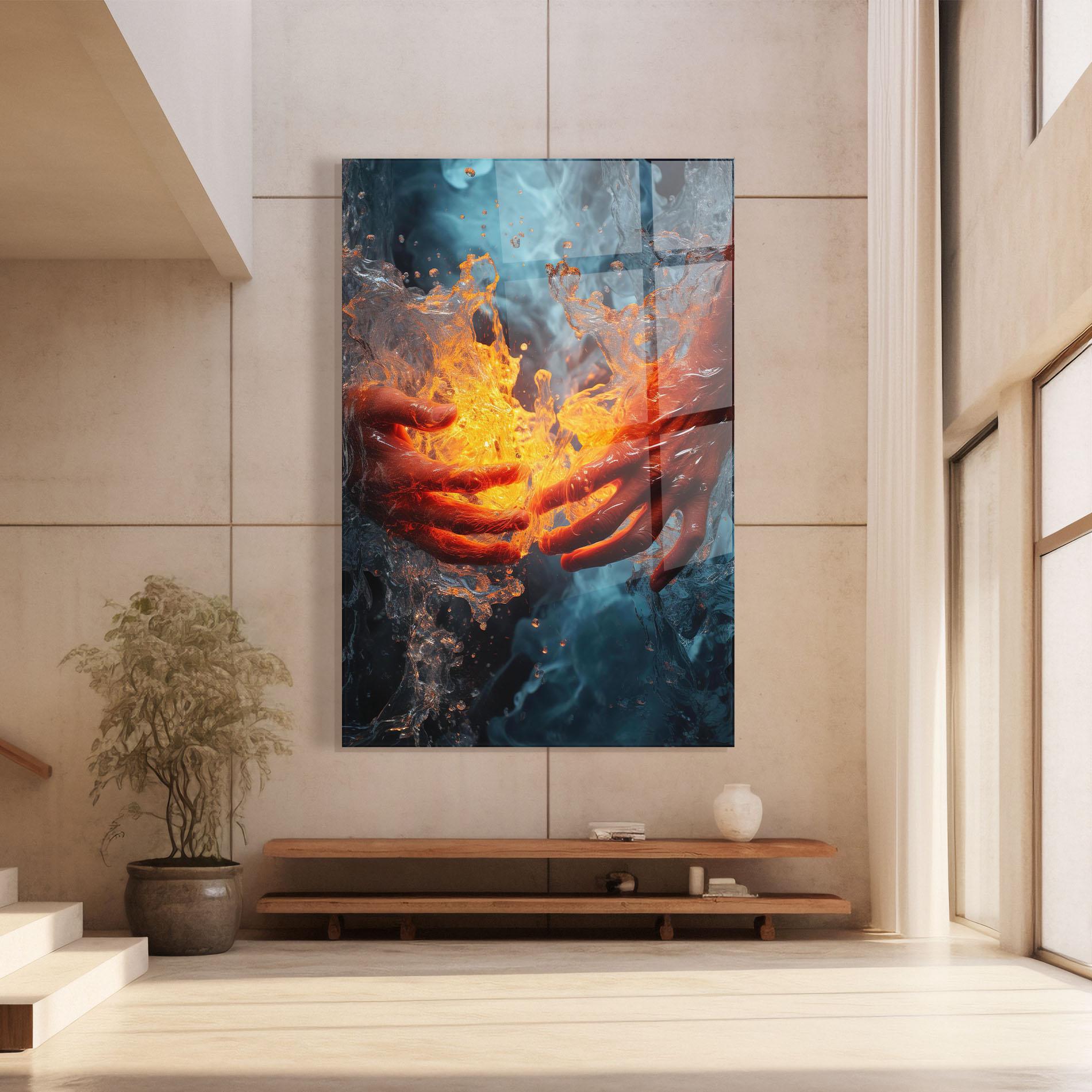 Glasbild Fire Water mockup 8