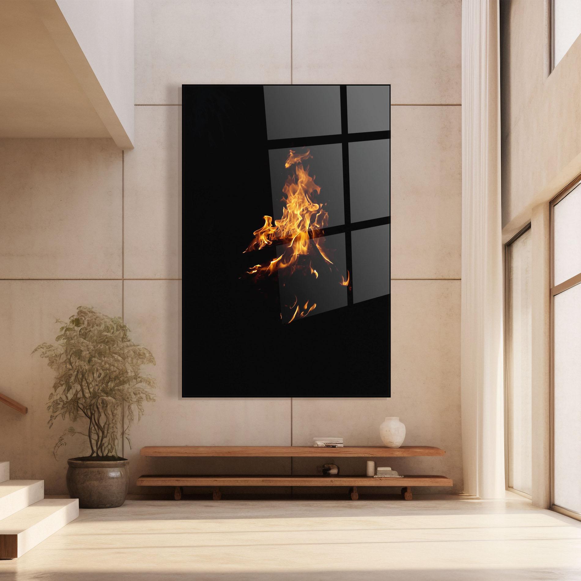 Glasbild Shadow Fire mockup 8