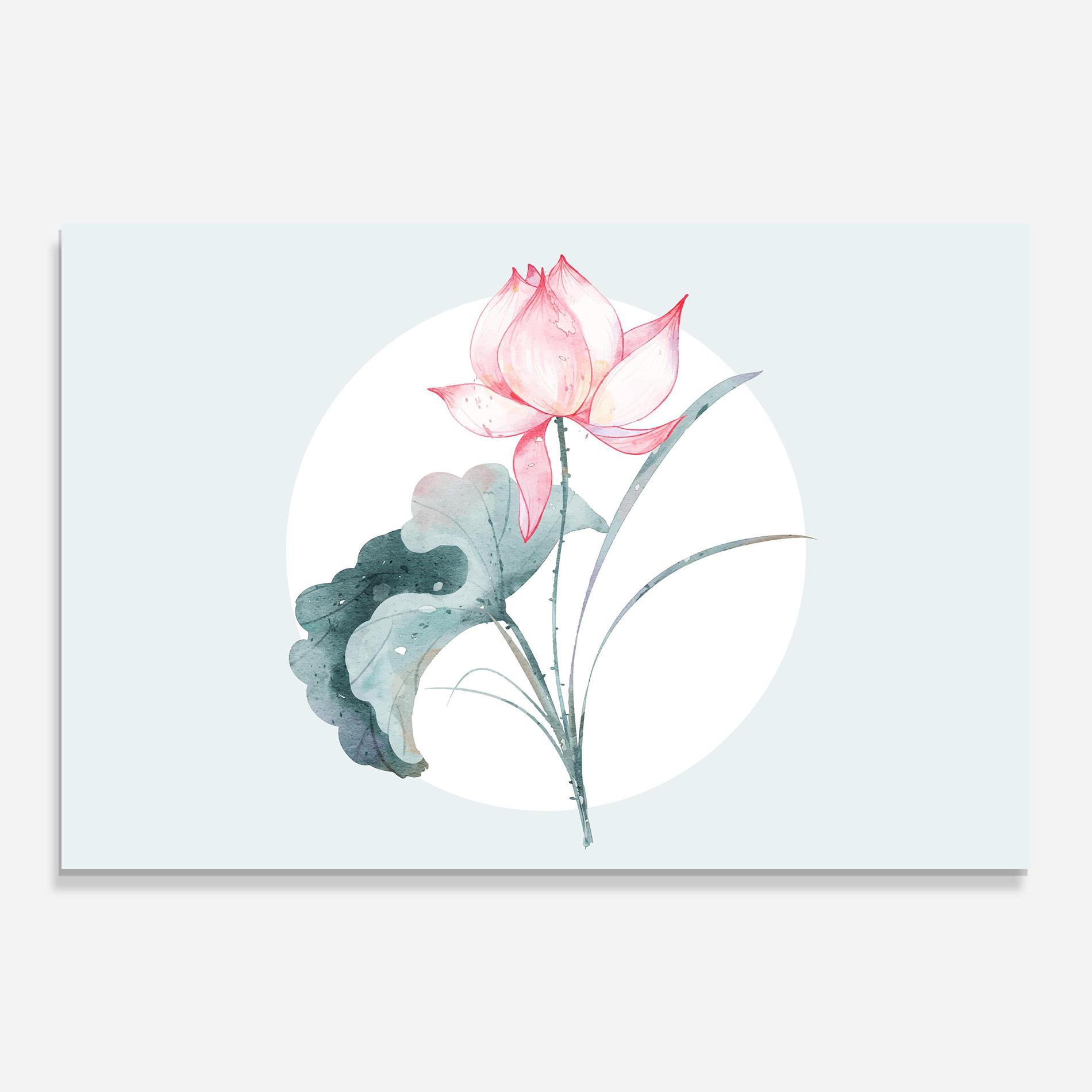 Glasbild Blue Pastel Flower mockup 0