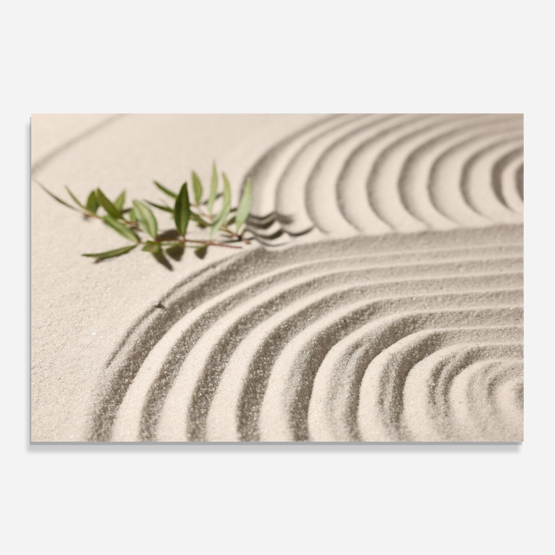 Glasbild Cream Zen Garden mockup 0