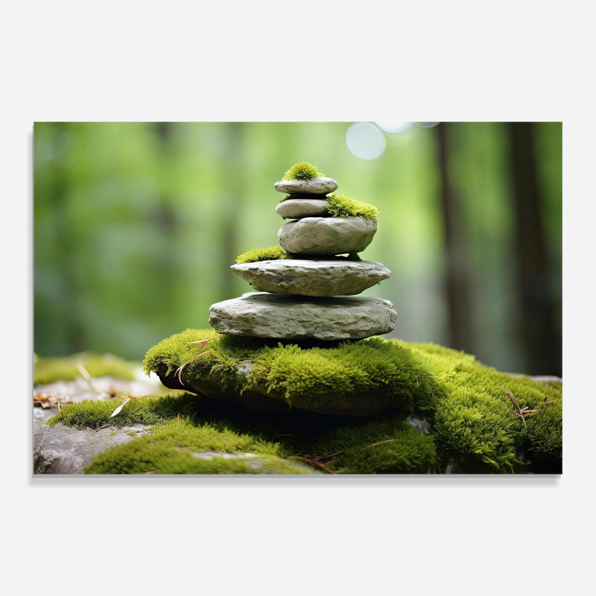 Glasbild Pile Gray Rock mockup 0