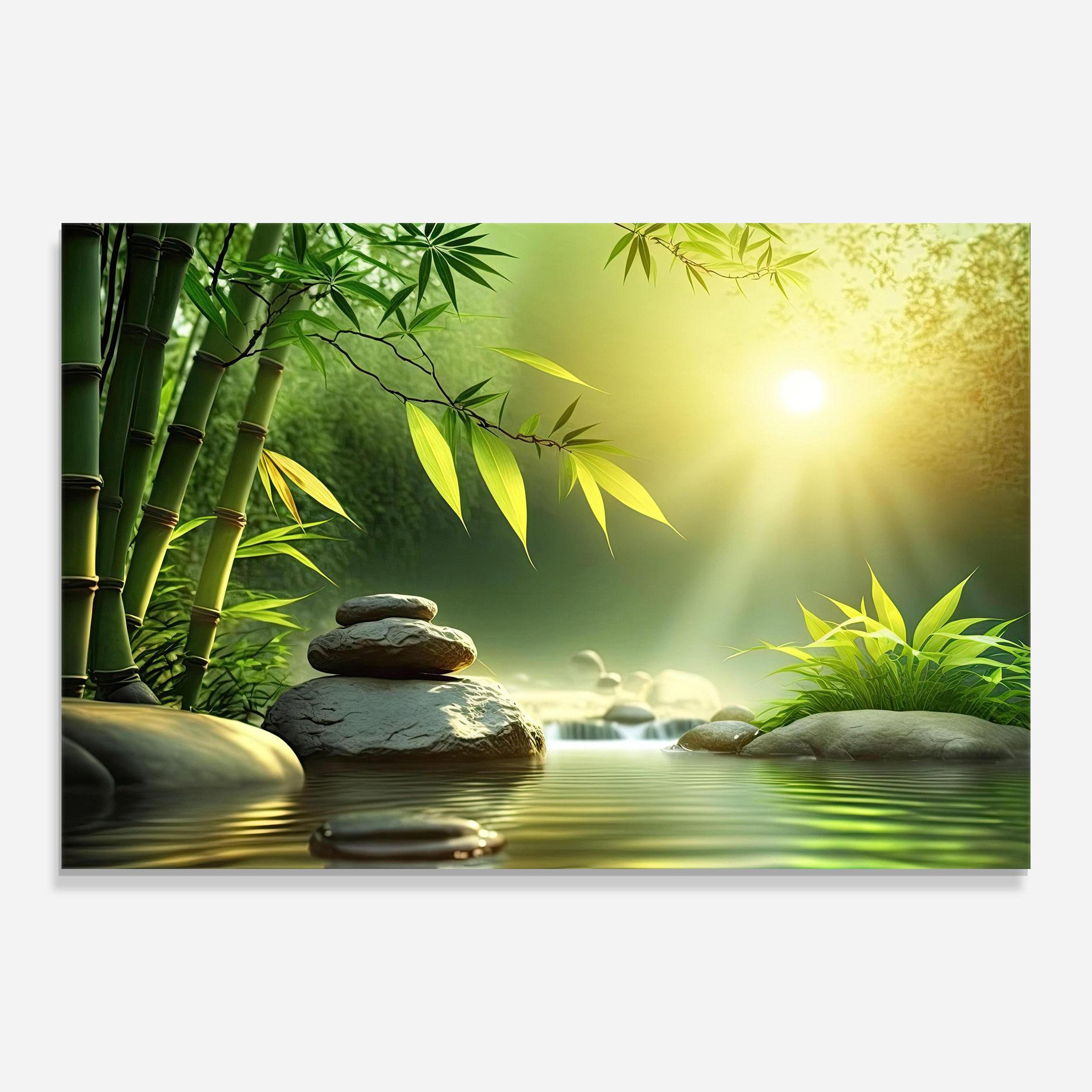 Glasbild Relaxing Spa Nature mockup 0
