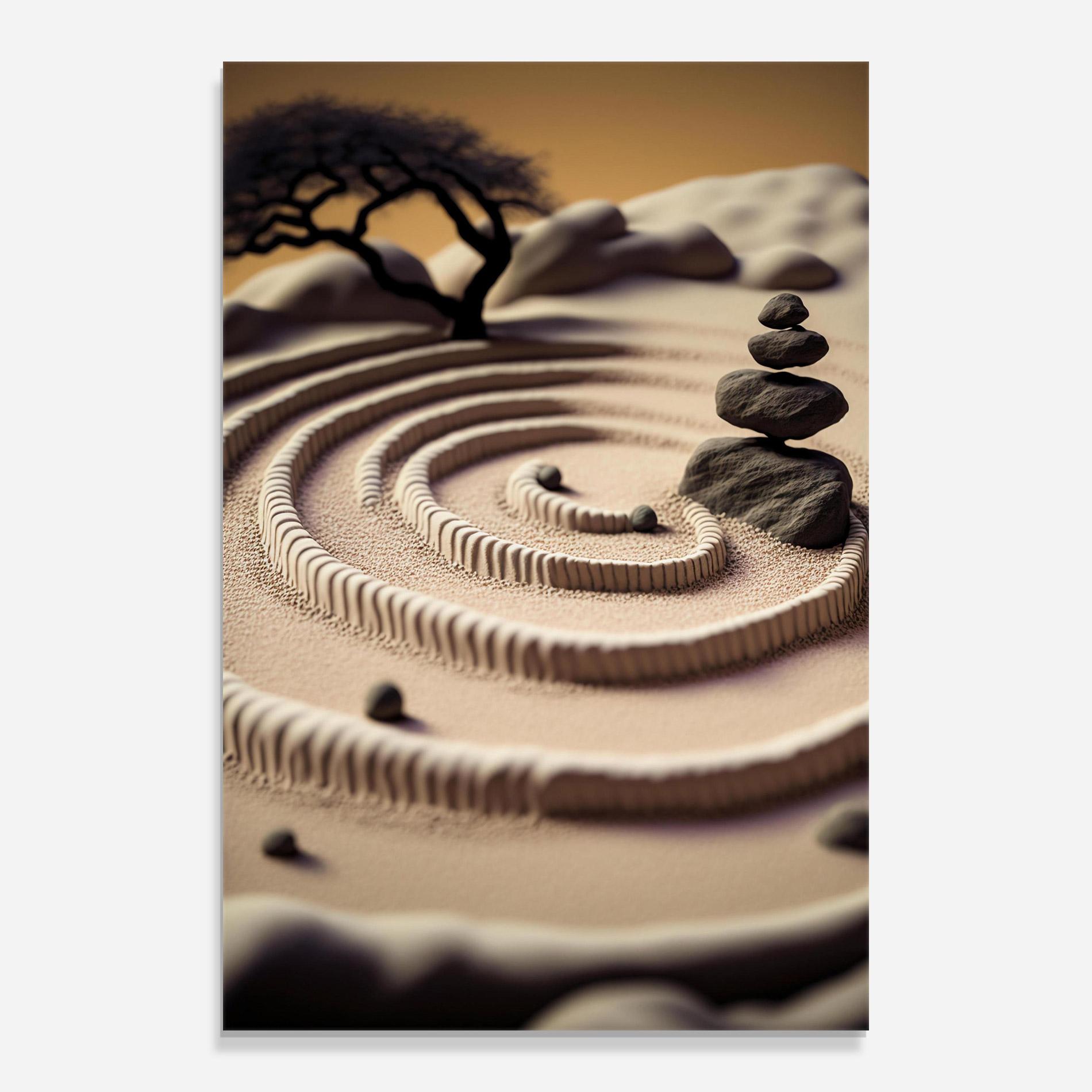 Glasbild Japanese Zen Garden mockup 0