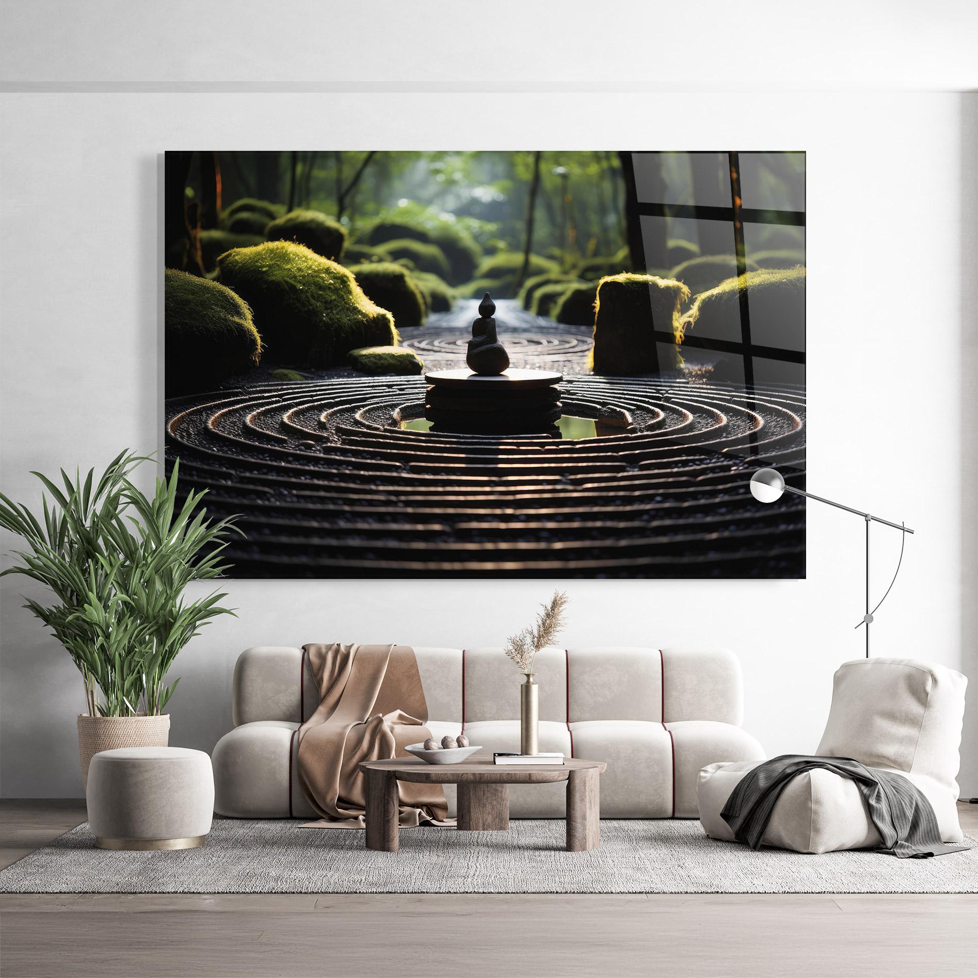 Glasbild Beautiful Zen Garden mockup 9