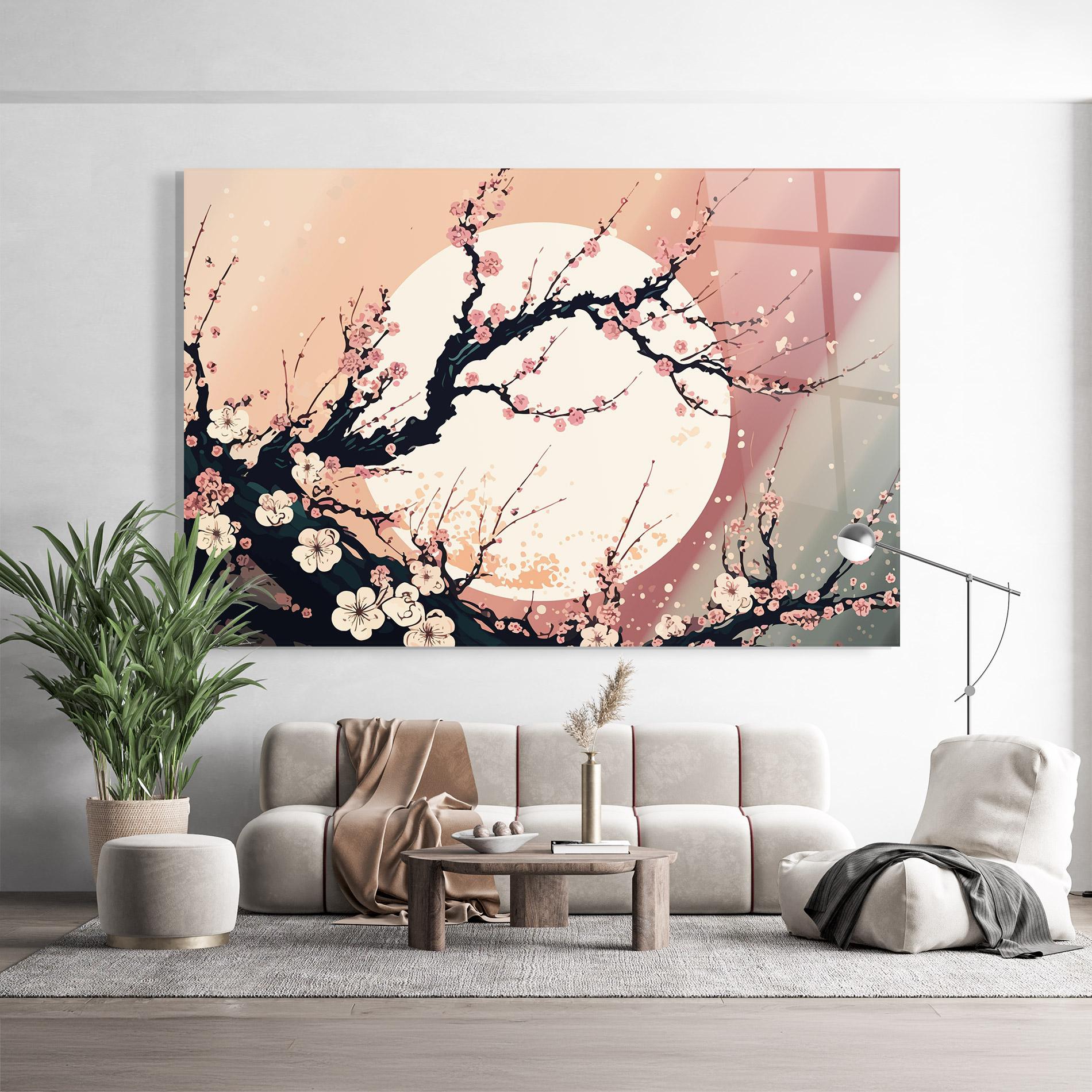 Glasbild Blossom Full Moon mockup 9