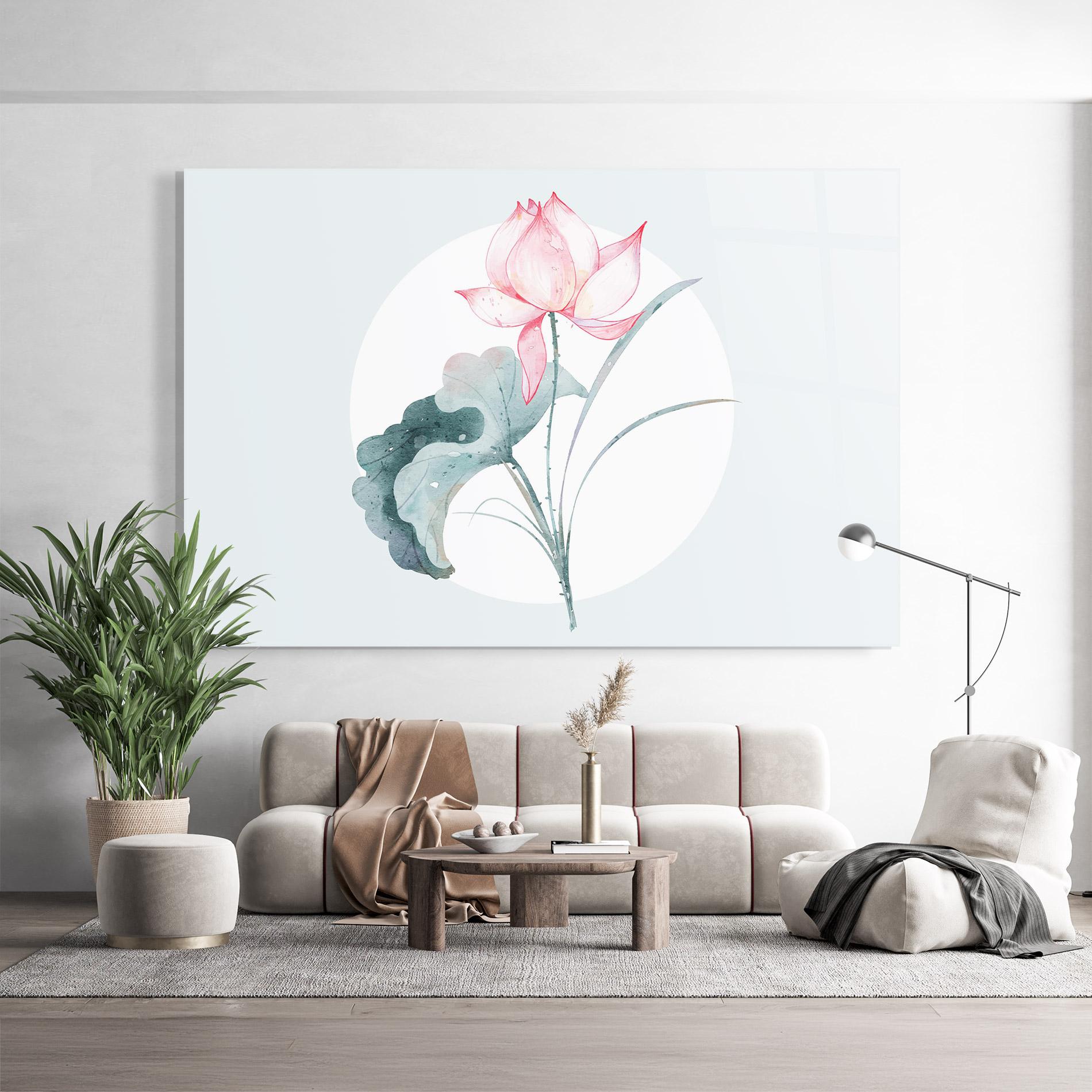 Glasbild Blue Pastel Flower mockup 9