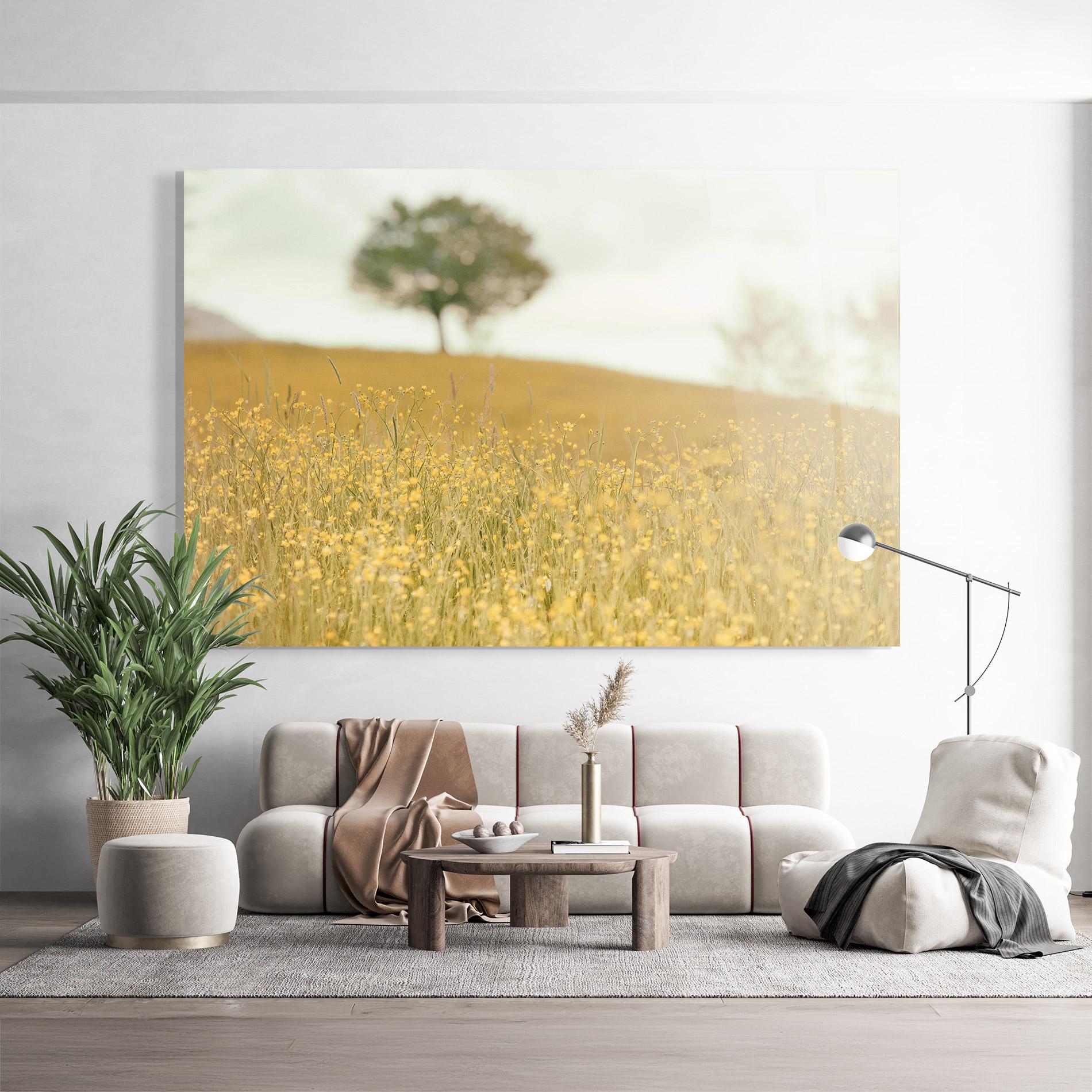 Glasbild Cream Field Nature mockup 9
