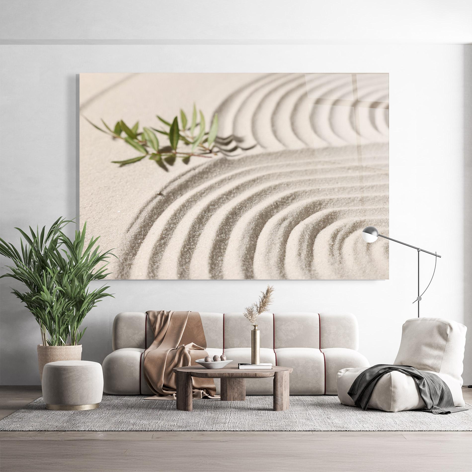 Glasbild Cream Zen Garden mockup 9