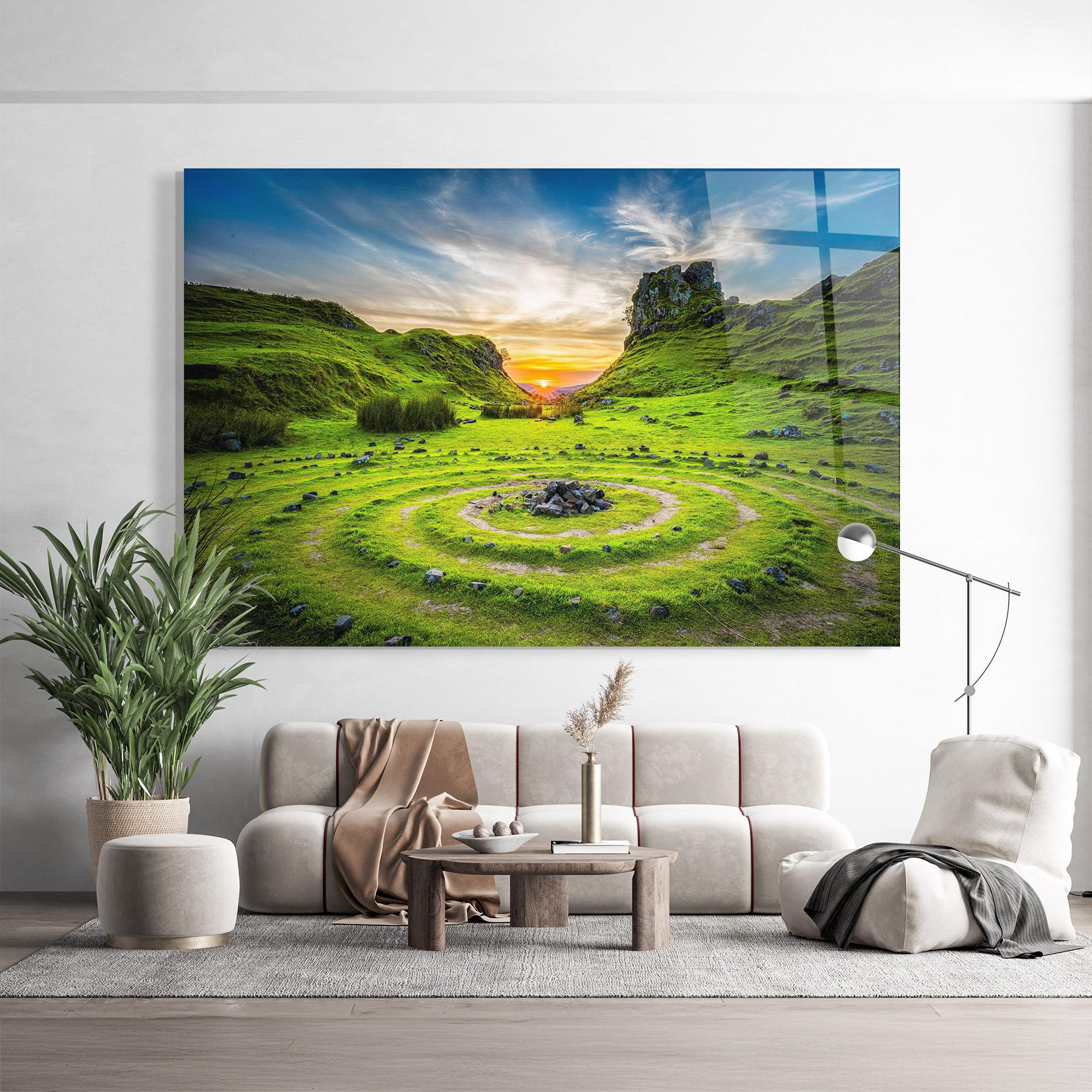 Glasbild Green Circle Nature mockup 9