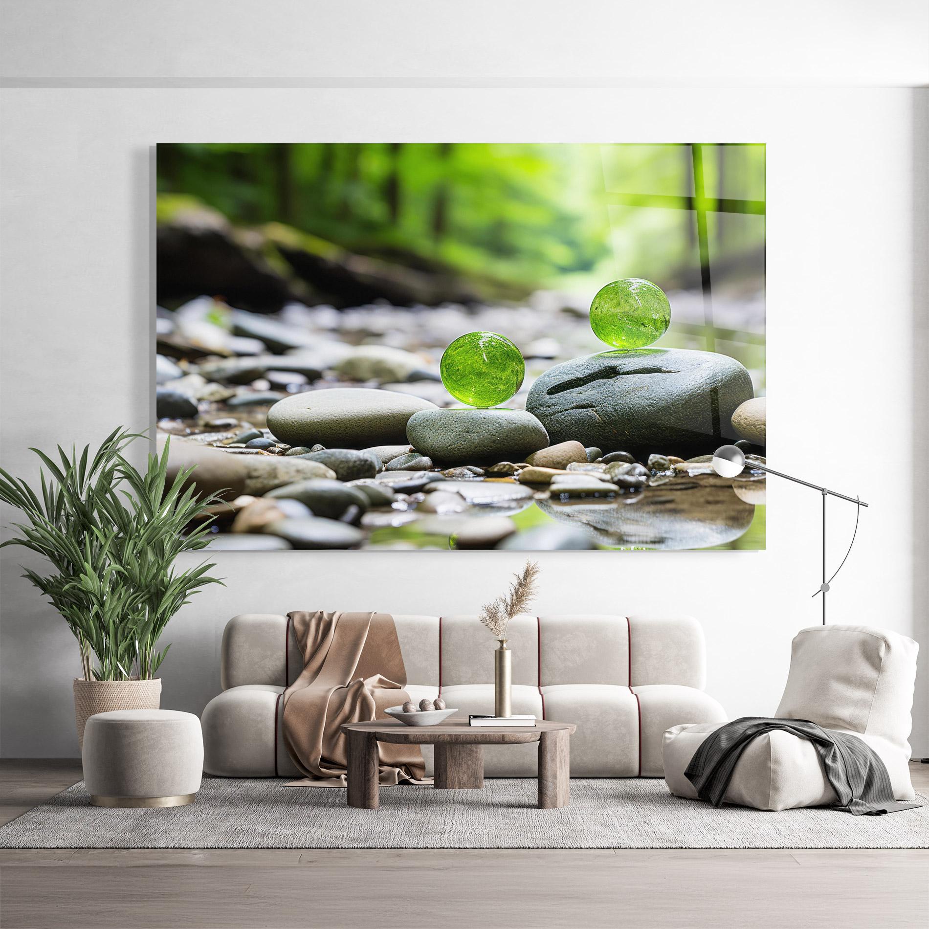 Glasbild Green Glass Balls mockup 9