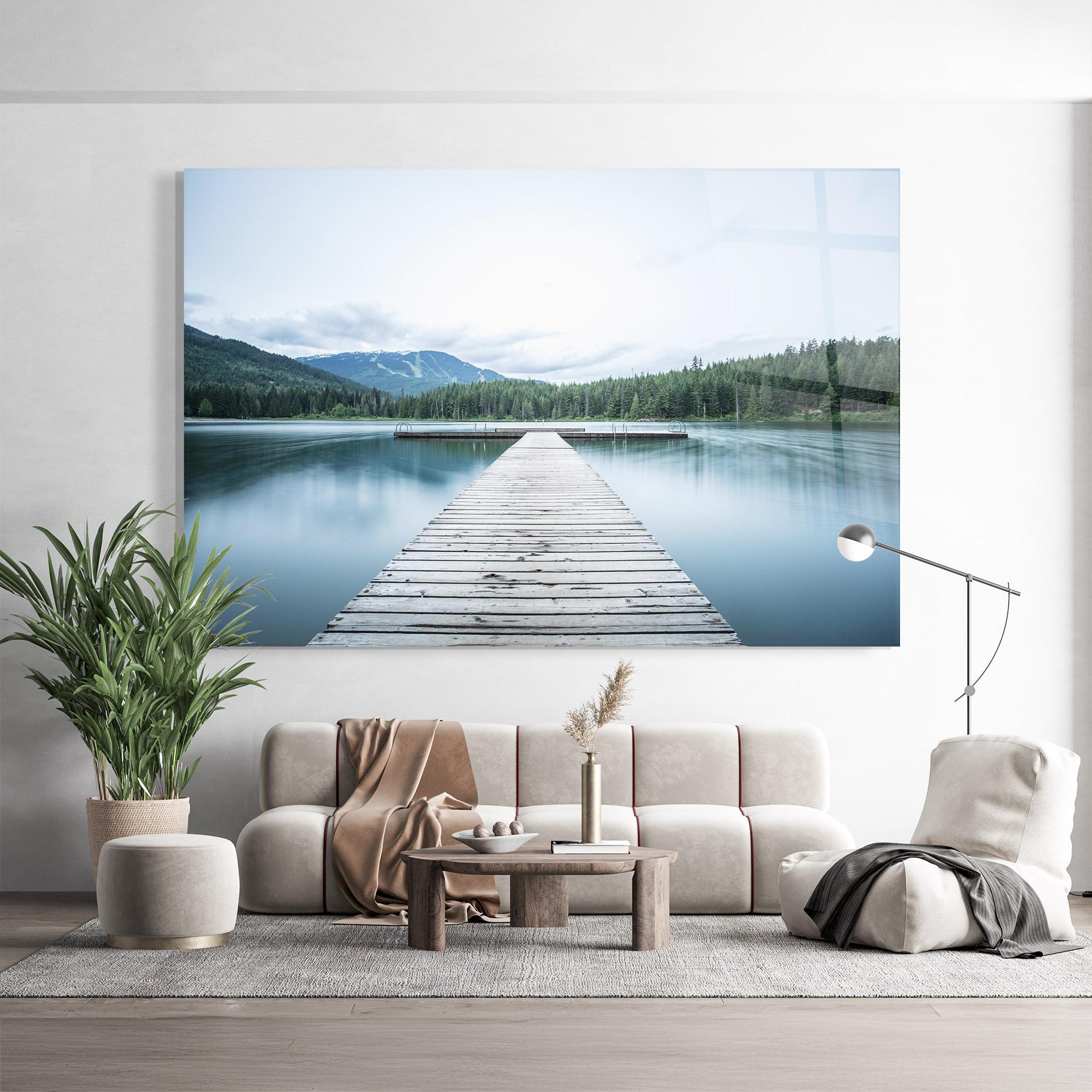 Glasbild Lake Bridge View mockup 9