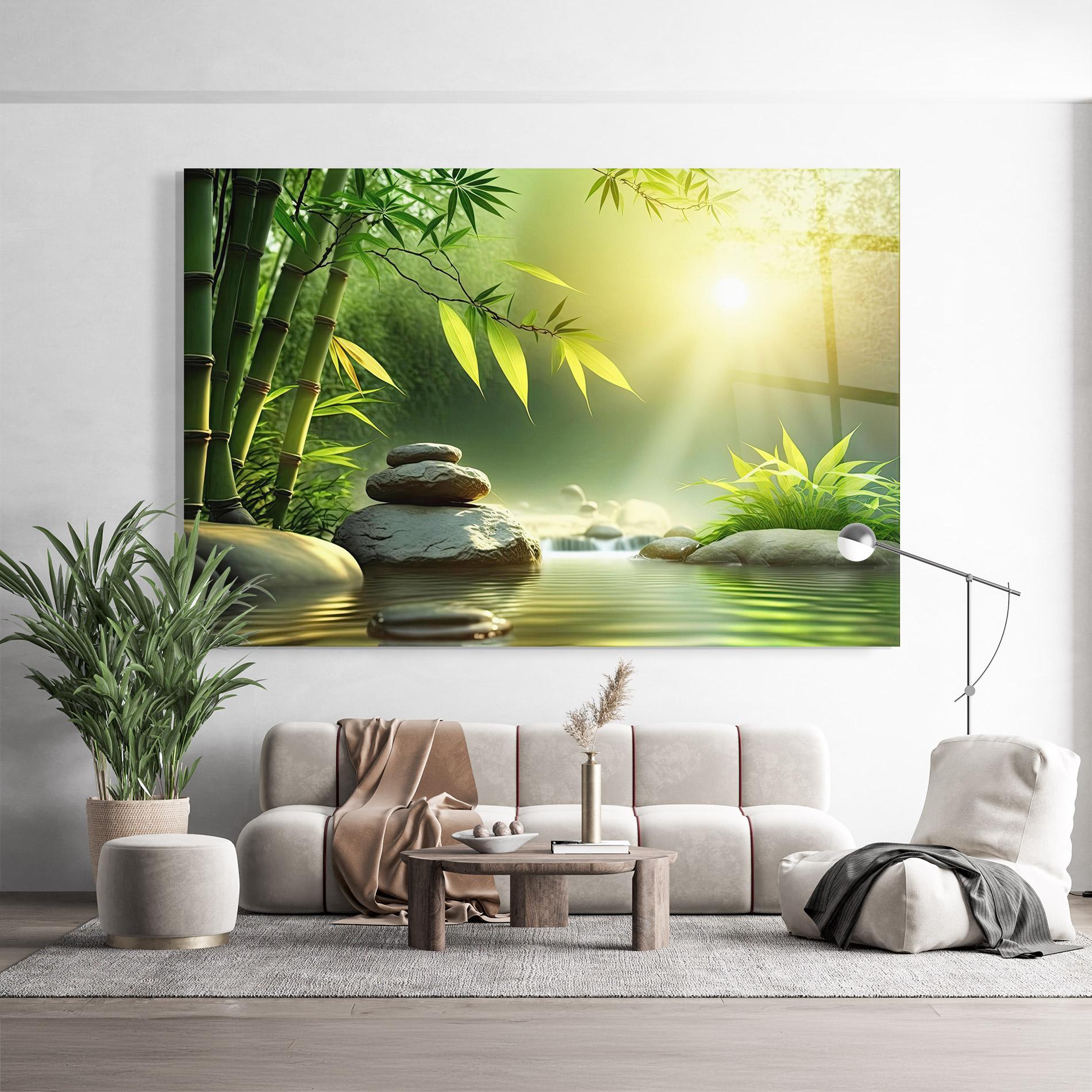 Glasbild Relaxing Spa Nature mockup 9