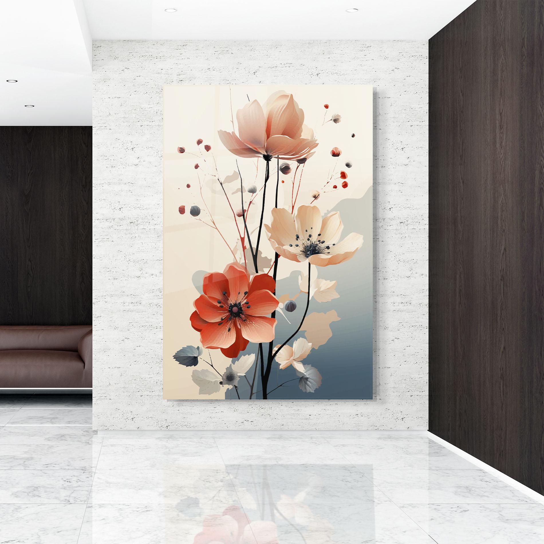 Glasbild Cream Flower Nature mockup 9